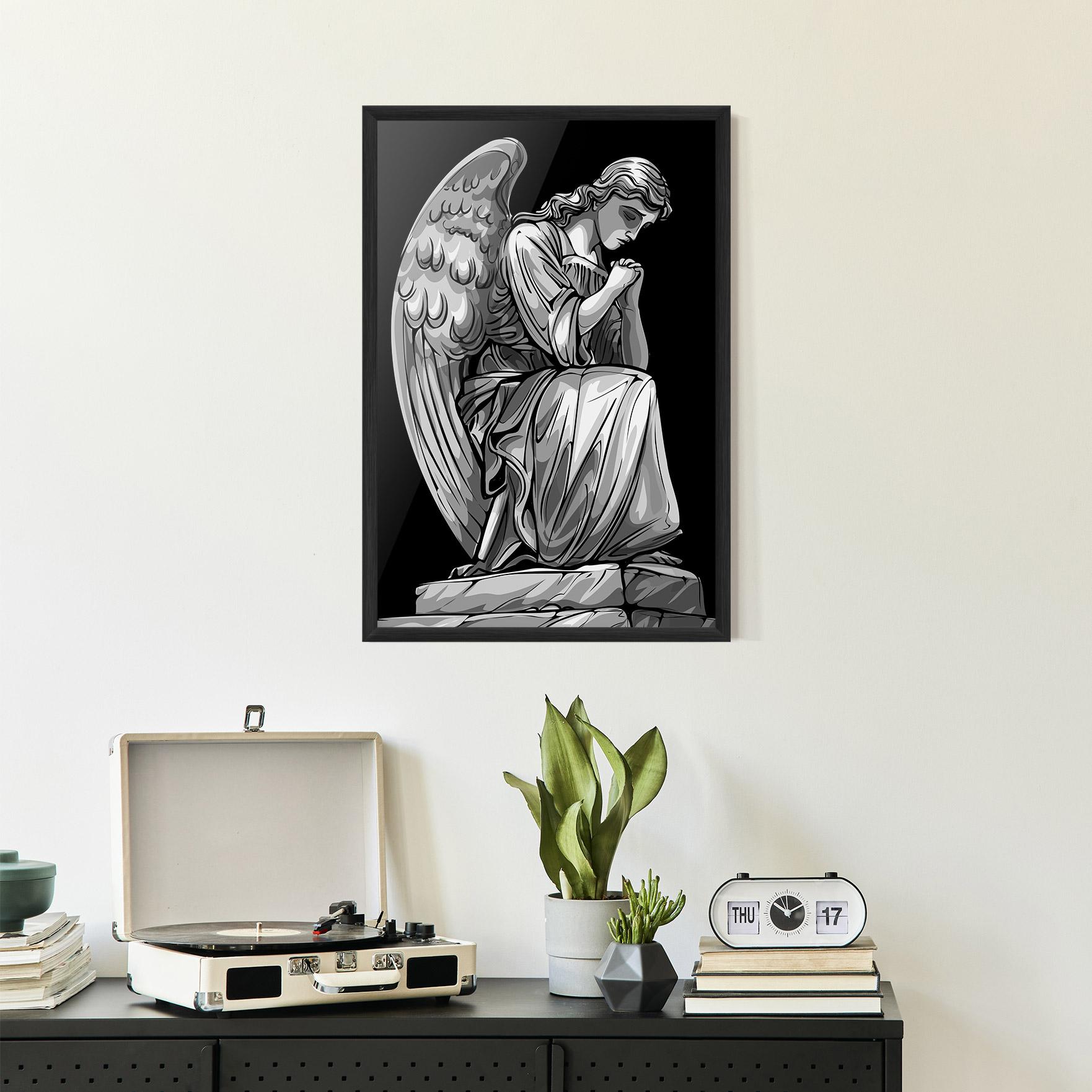 Keretezett Poszter Pray Angel mockup 2