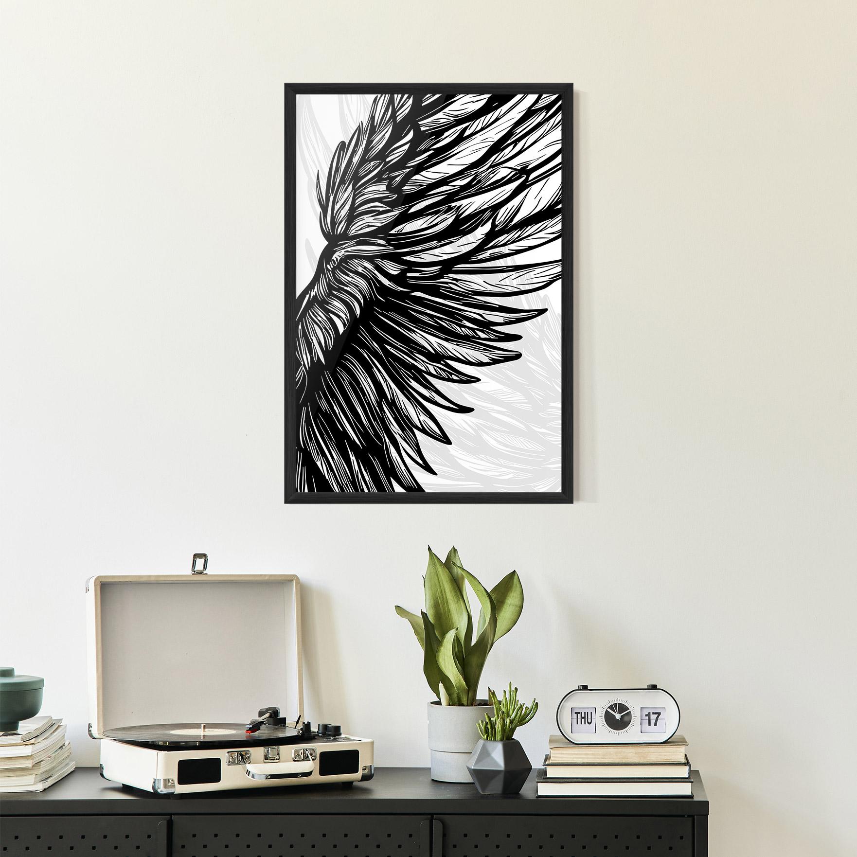 Keretezett Poszter Wing Line mockup 2