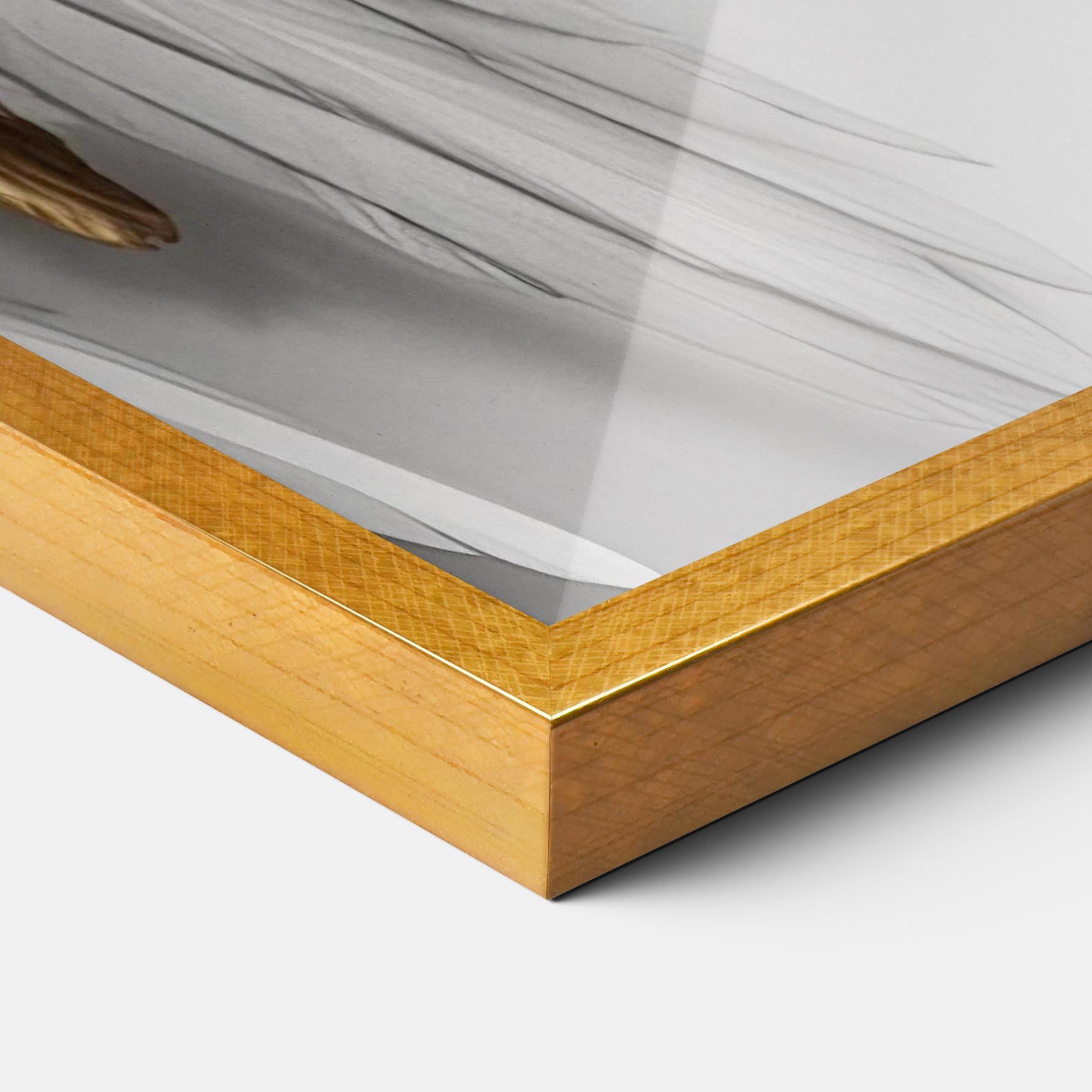 Keretezett Poszter Realistic Gold Angel Wings mockup 3