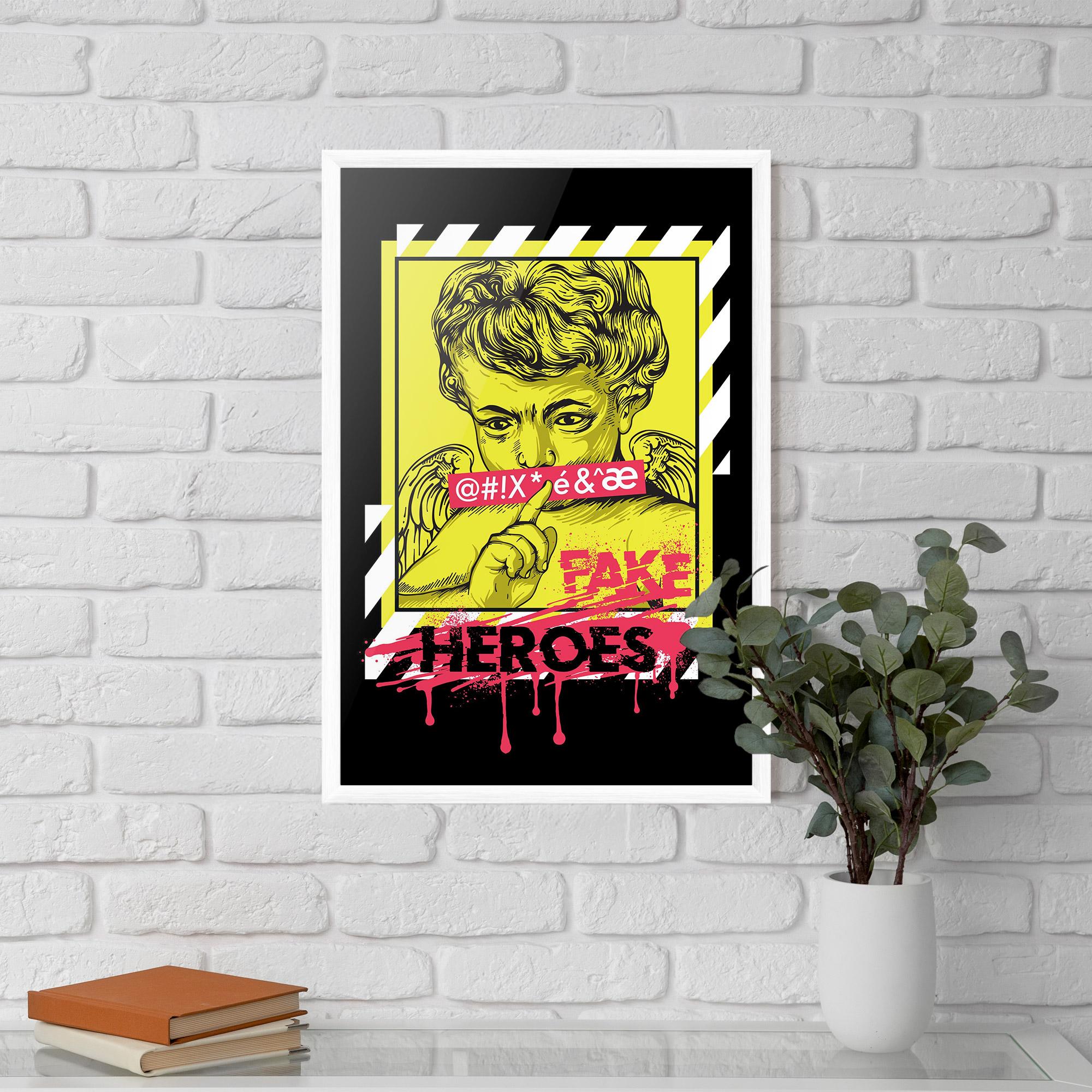 Keretezett Poszter Fake Heroes mockup 5