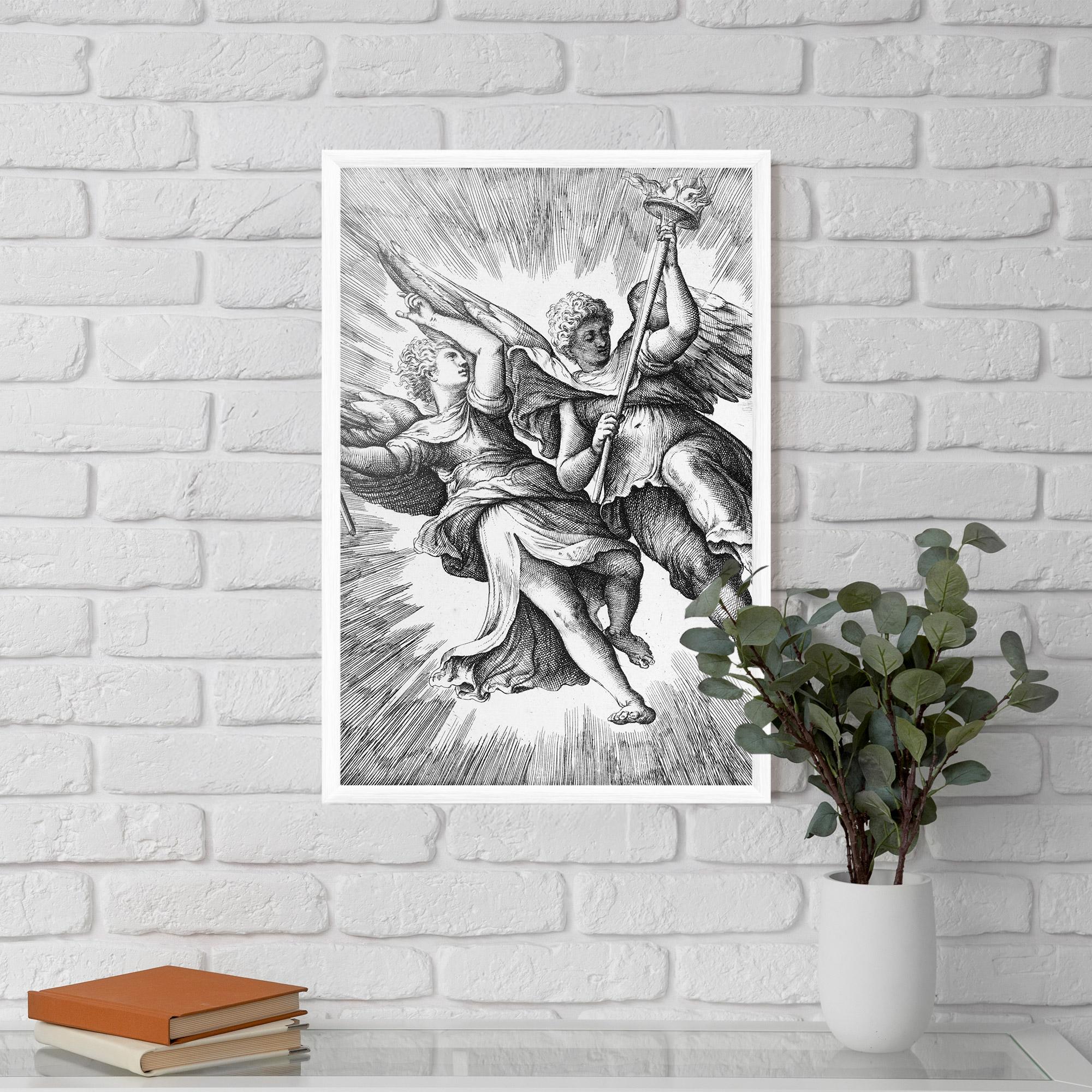 Keretezett Poszter Hand Drawn Angels mockup 5