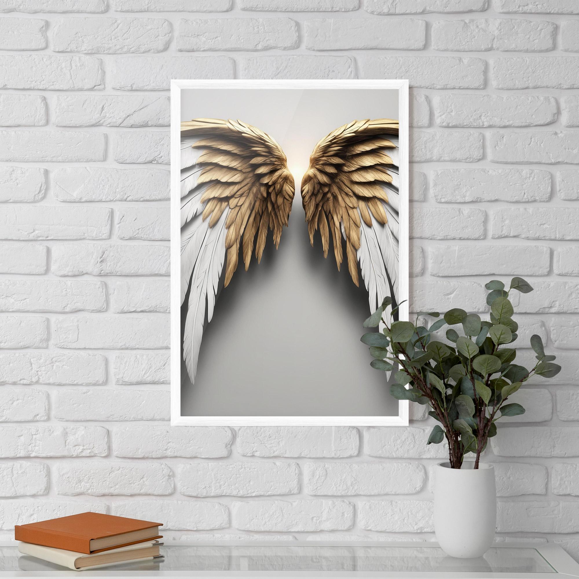 Keretezett Poszter Realistic Angel Wings mockup 5