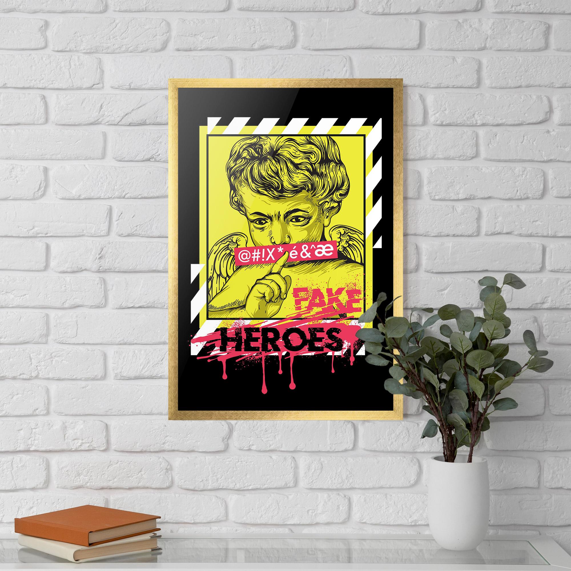 Keretezett Poszter Fake Heroes mockup 5