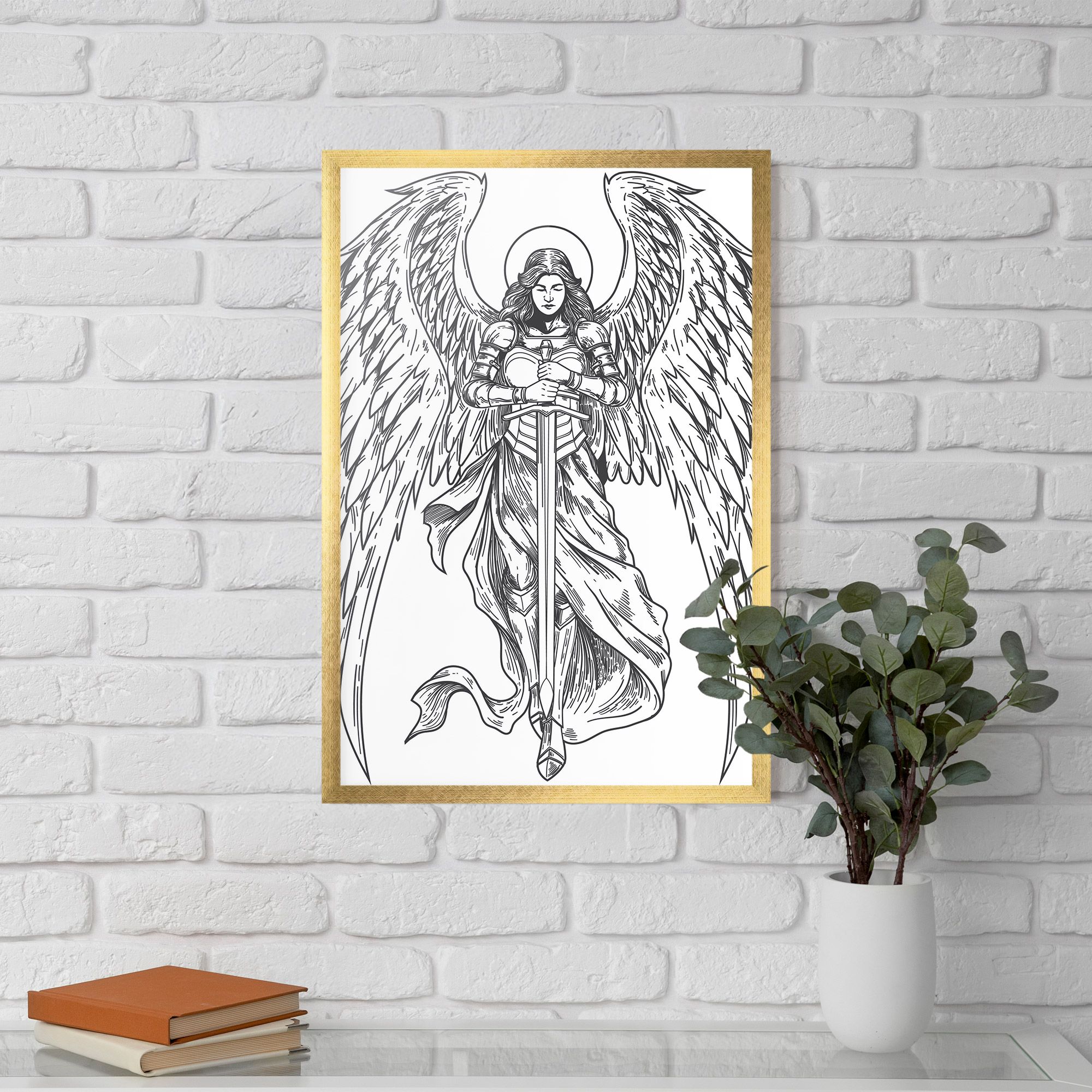 Grey Line Angel mockup 5