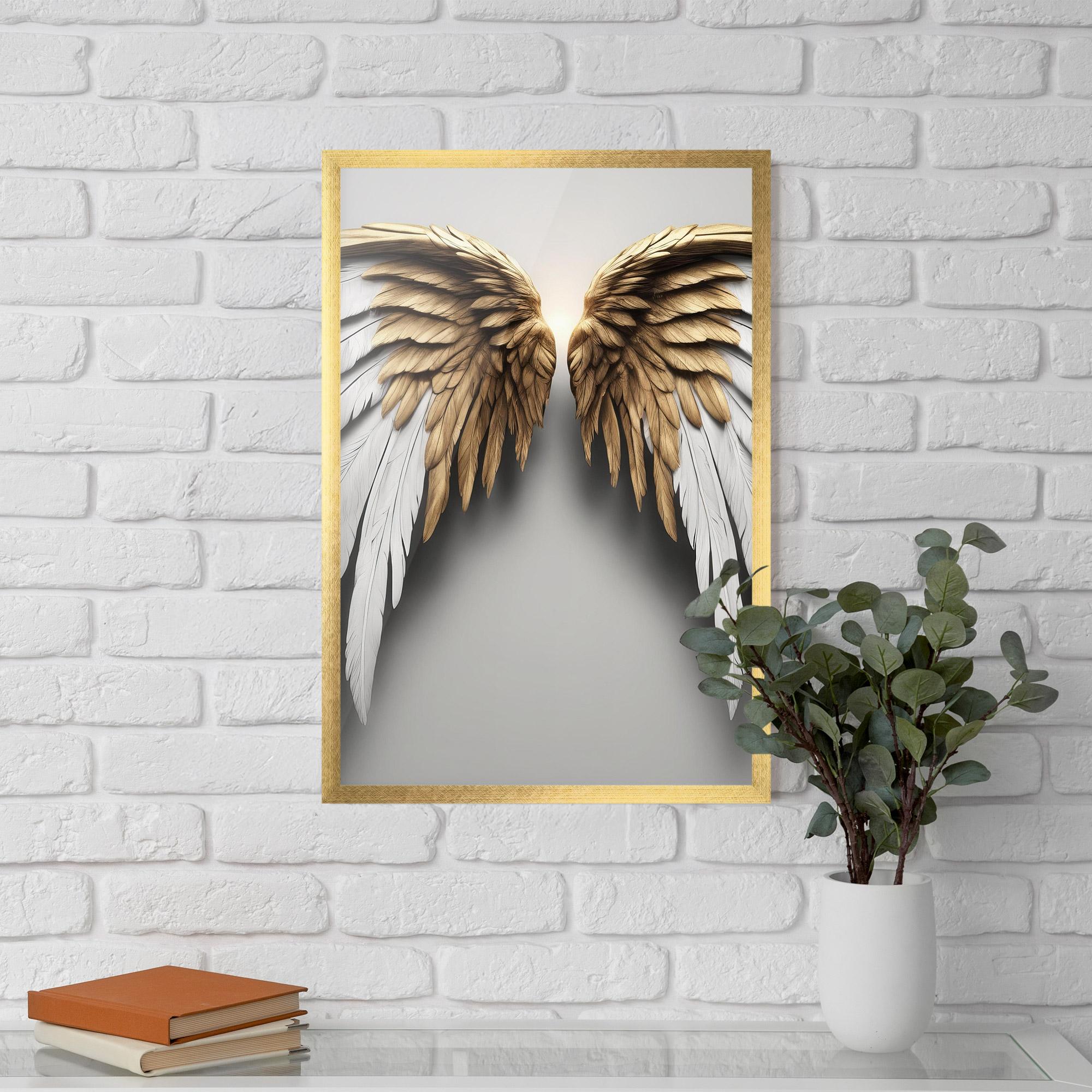 Keretezett Poszter Realistic Angel Wings mockup 5
