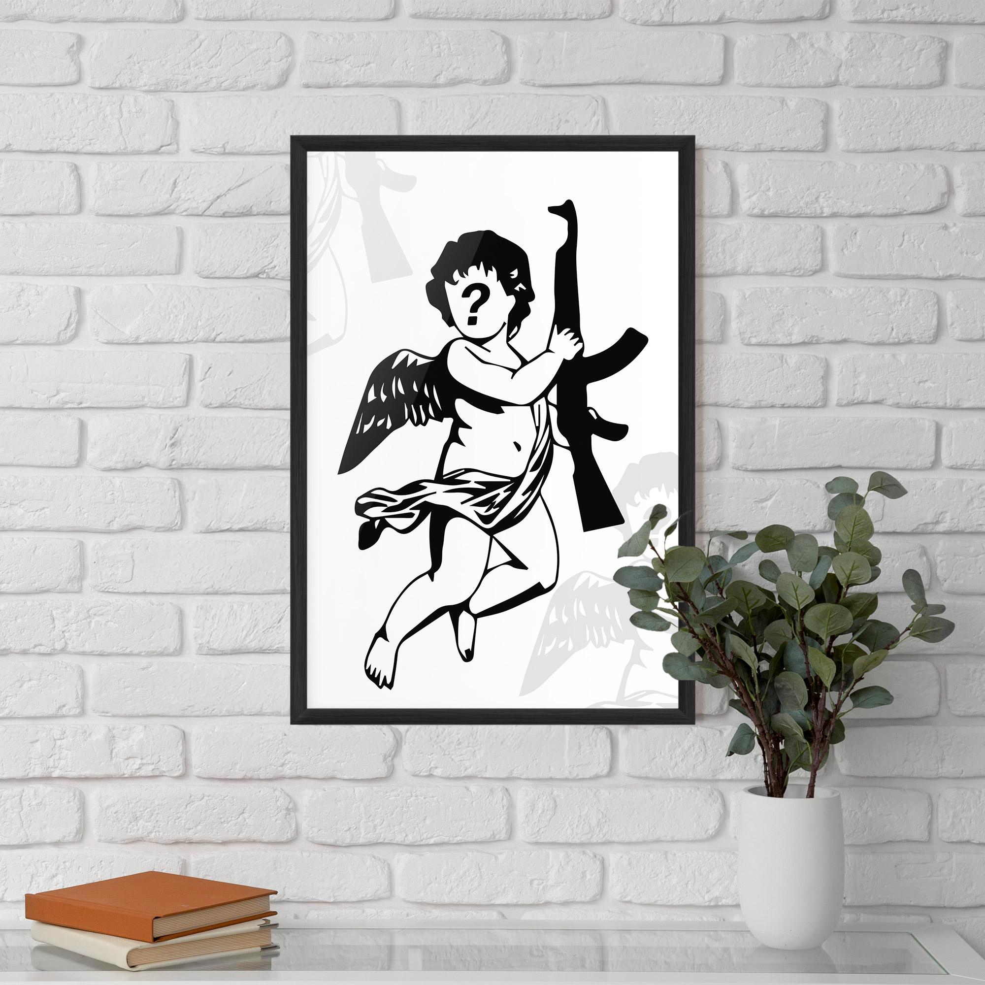 Keretezett Poszter Angel Gun mockup 5