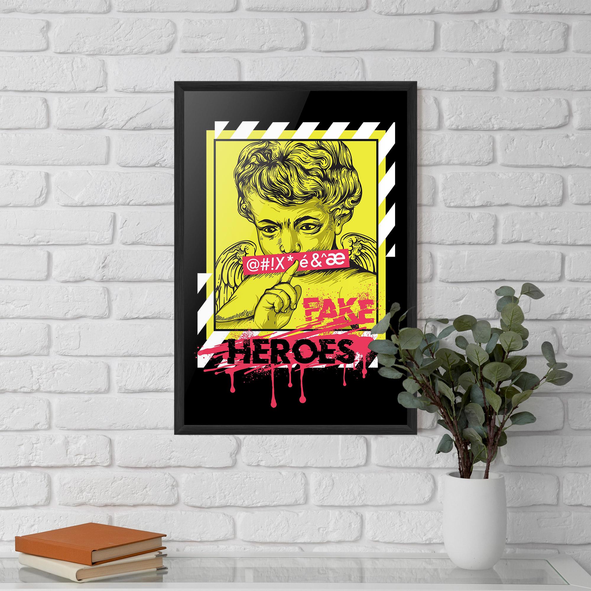 Keretezett Poszter Fake Heroes mockup 5