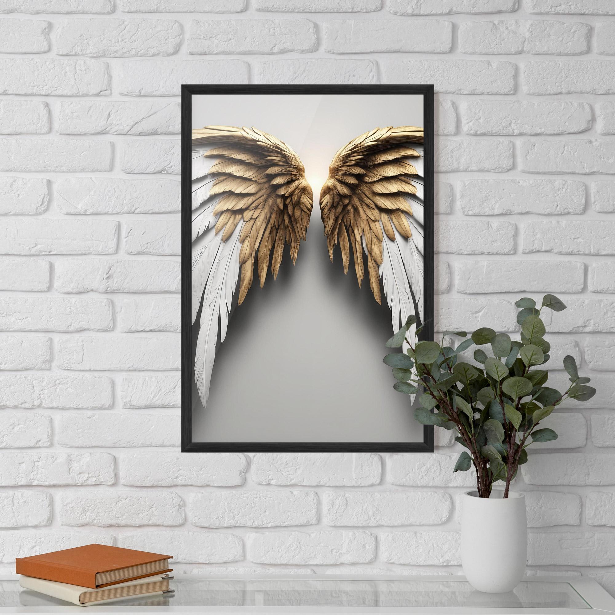 Keretezett Poszter Realistic Angel Wings mockup 5