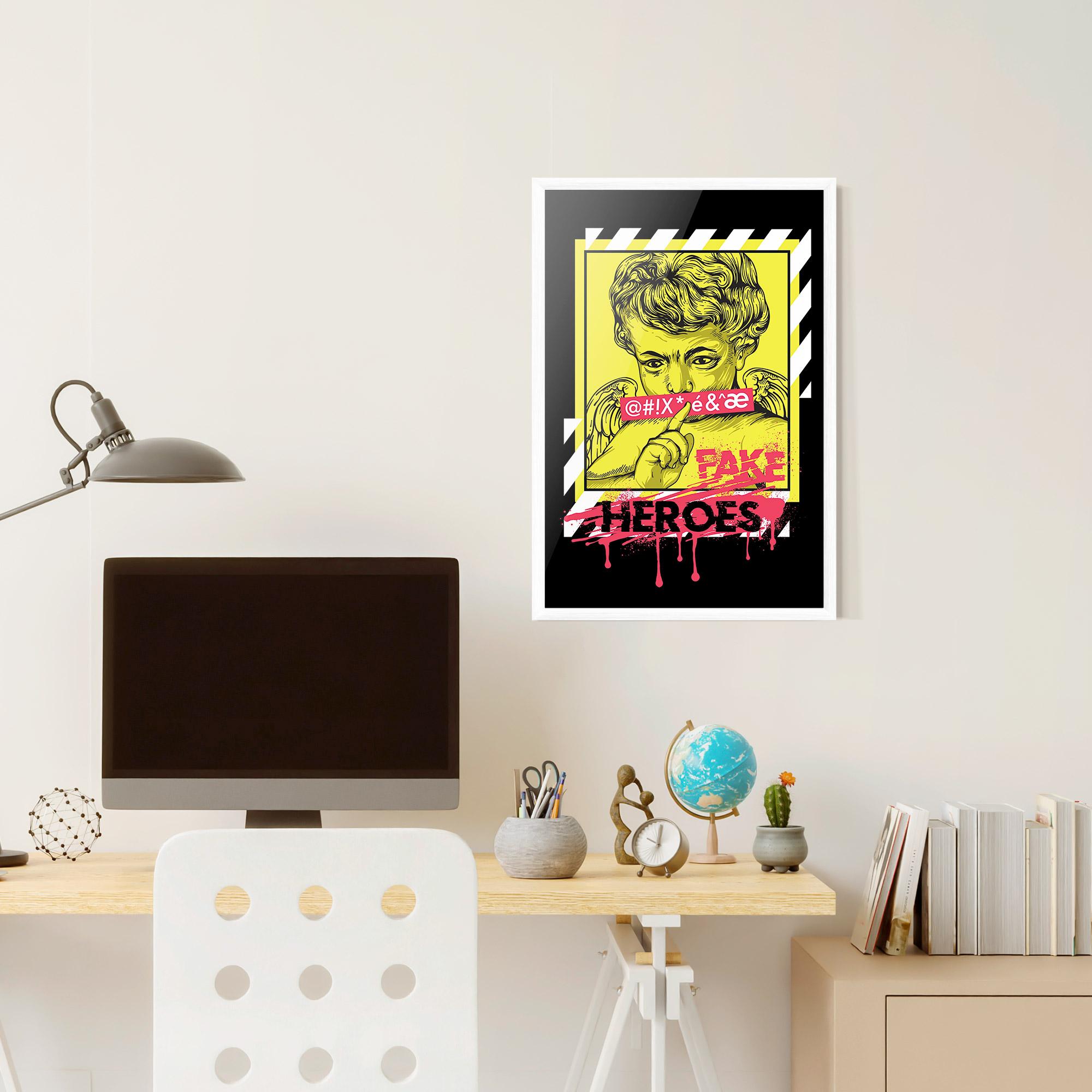 Keretezett Poszter Fake Heroes mockup 6