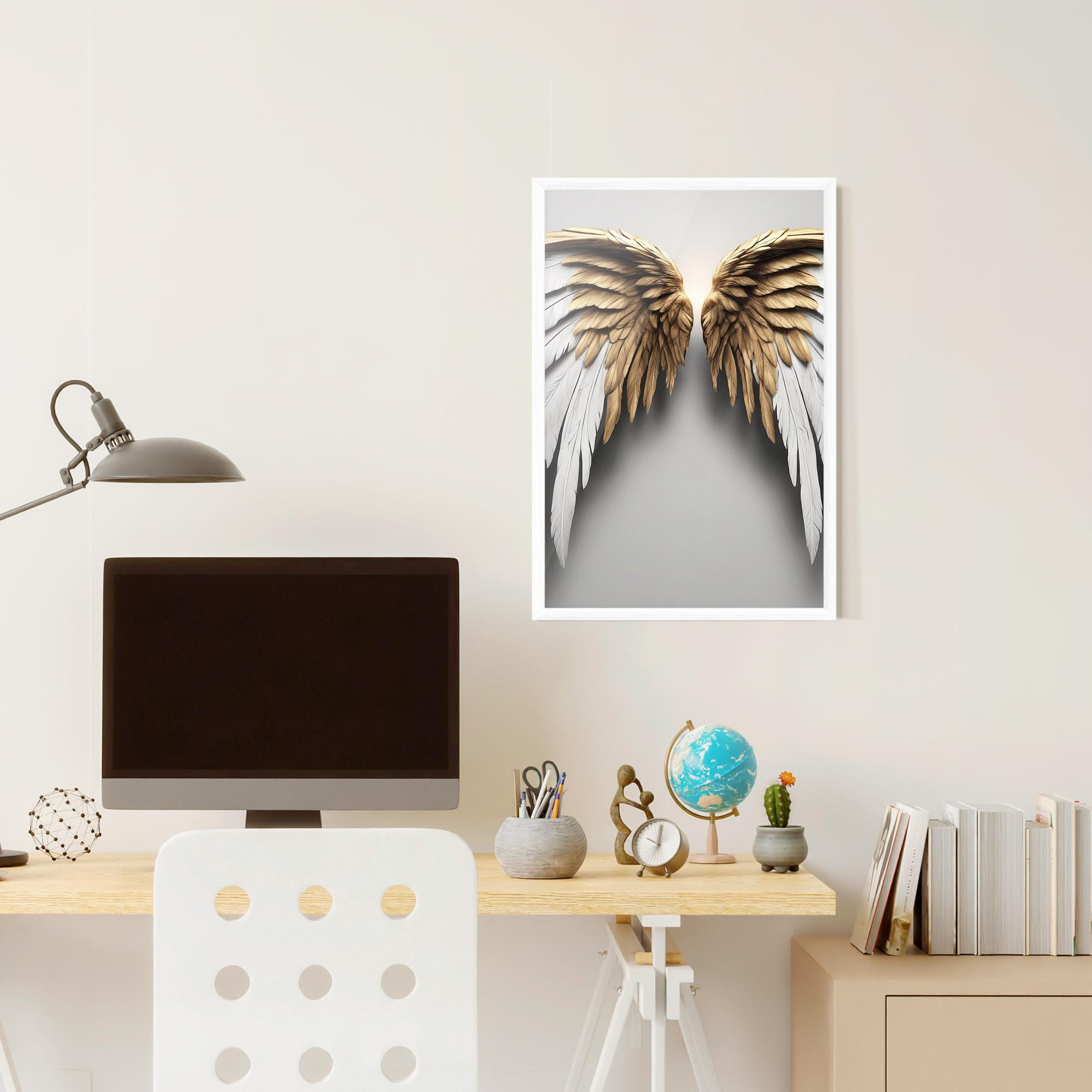 Keretezett Poszter Realistic Angel Wings mockup 6