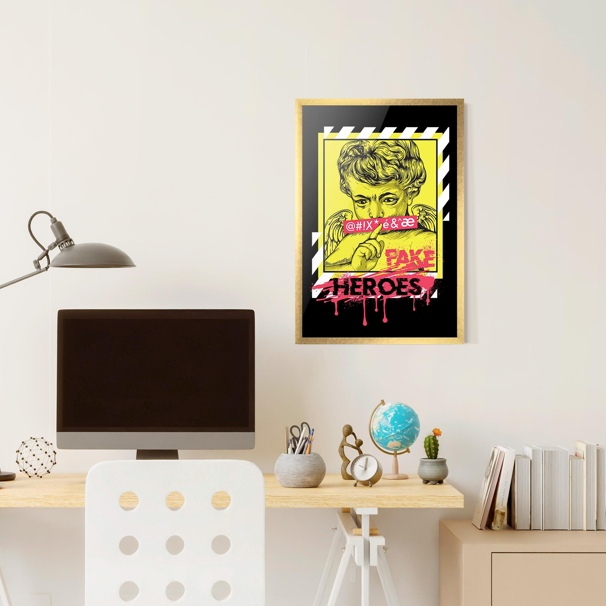 Keretezett Poszter Fake Heroes mockup 6