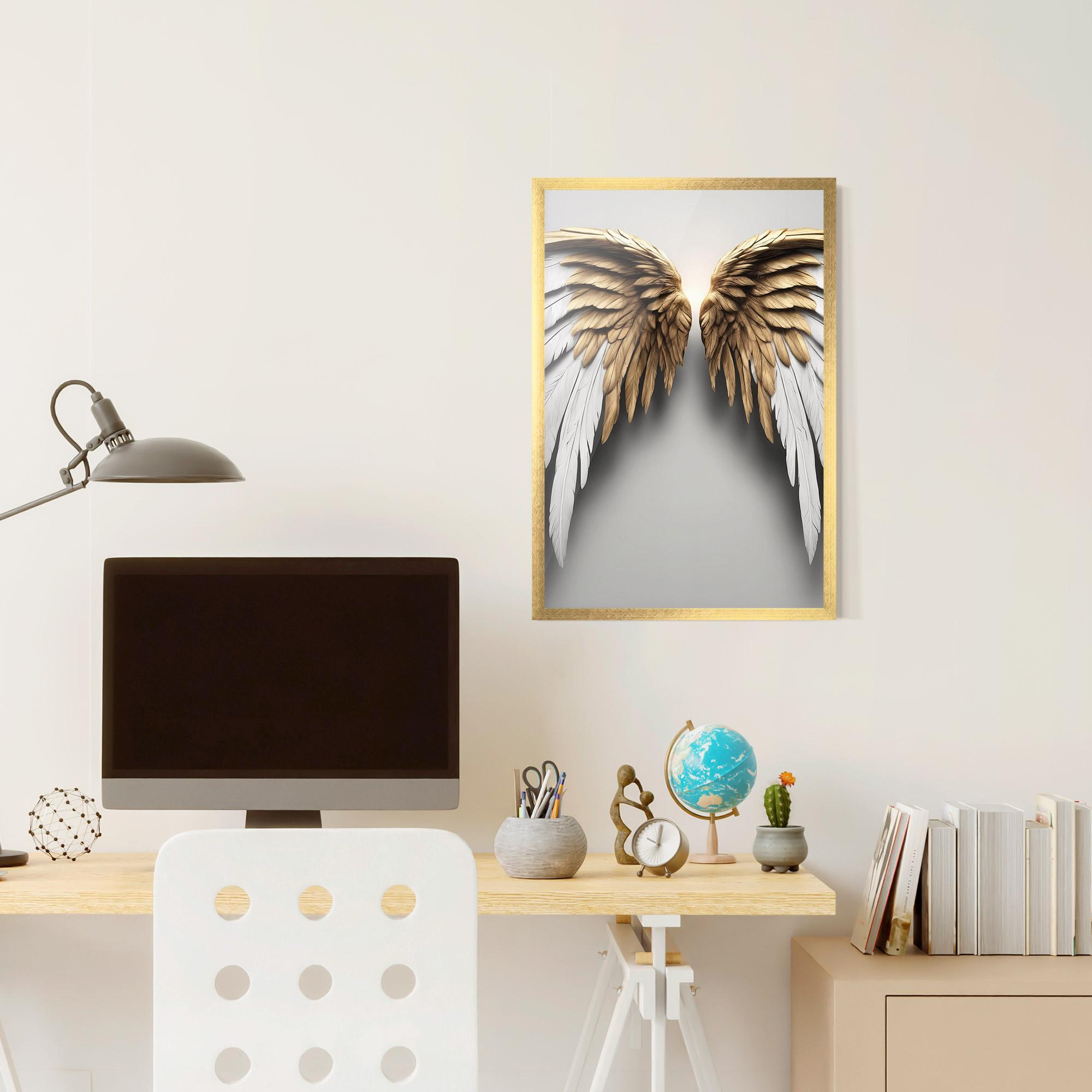 Keretezett Poszter Realistic Angel Wings mockup 6