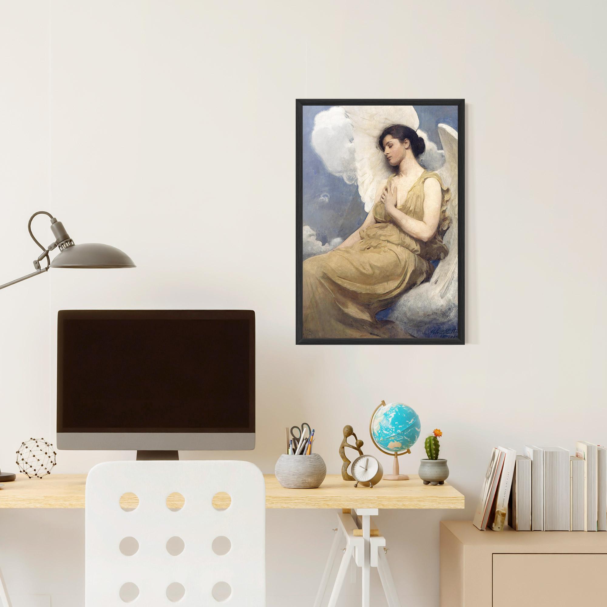 Keretezett Poszter Angel Woman Painting mockup 6