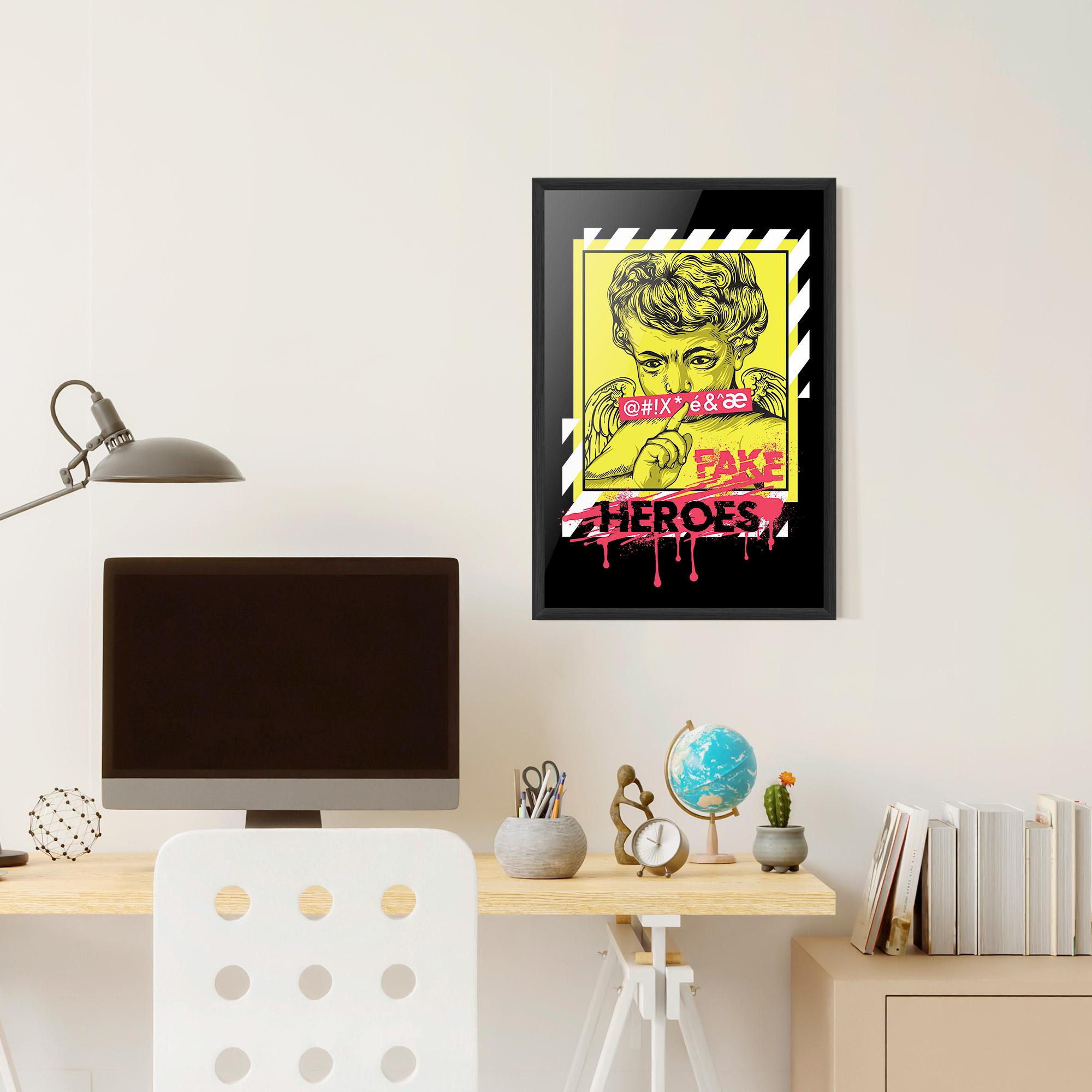 Keretezett Poszter Fake Heroes mockup 6