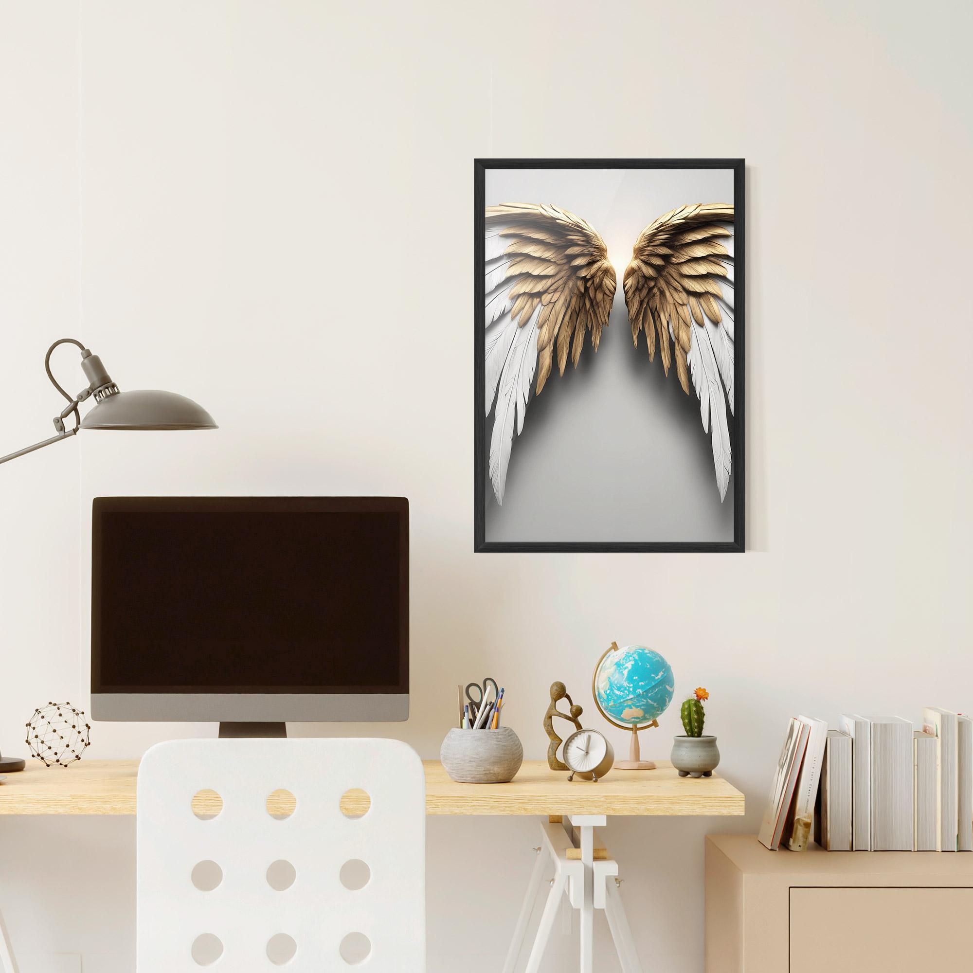 Keretezett Poszter Realistic Angel Wings mockup 6