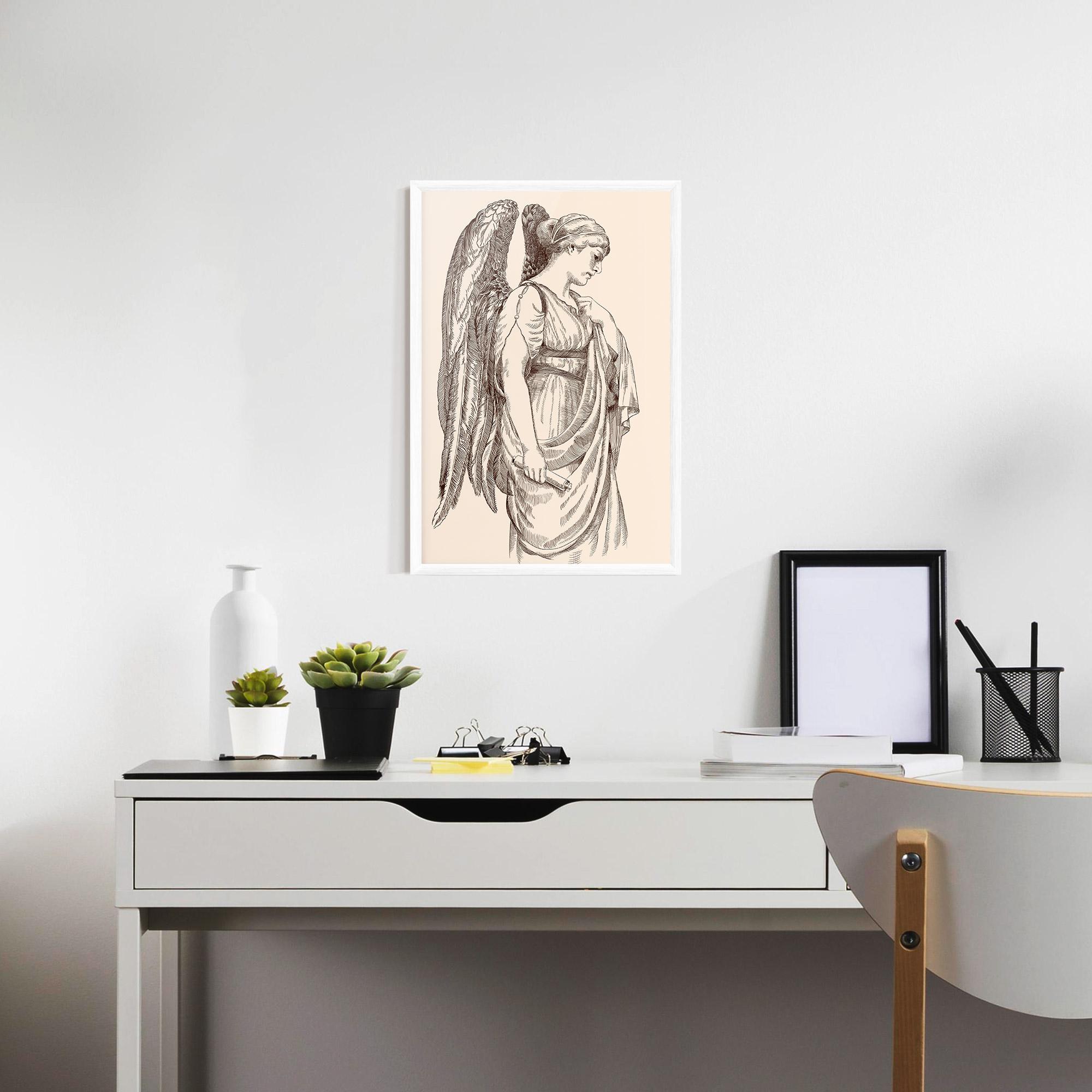 Keretezett Poszter Angel Brown Line mockup 7