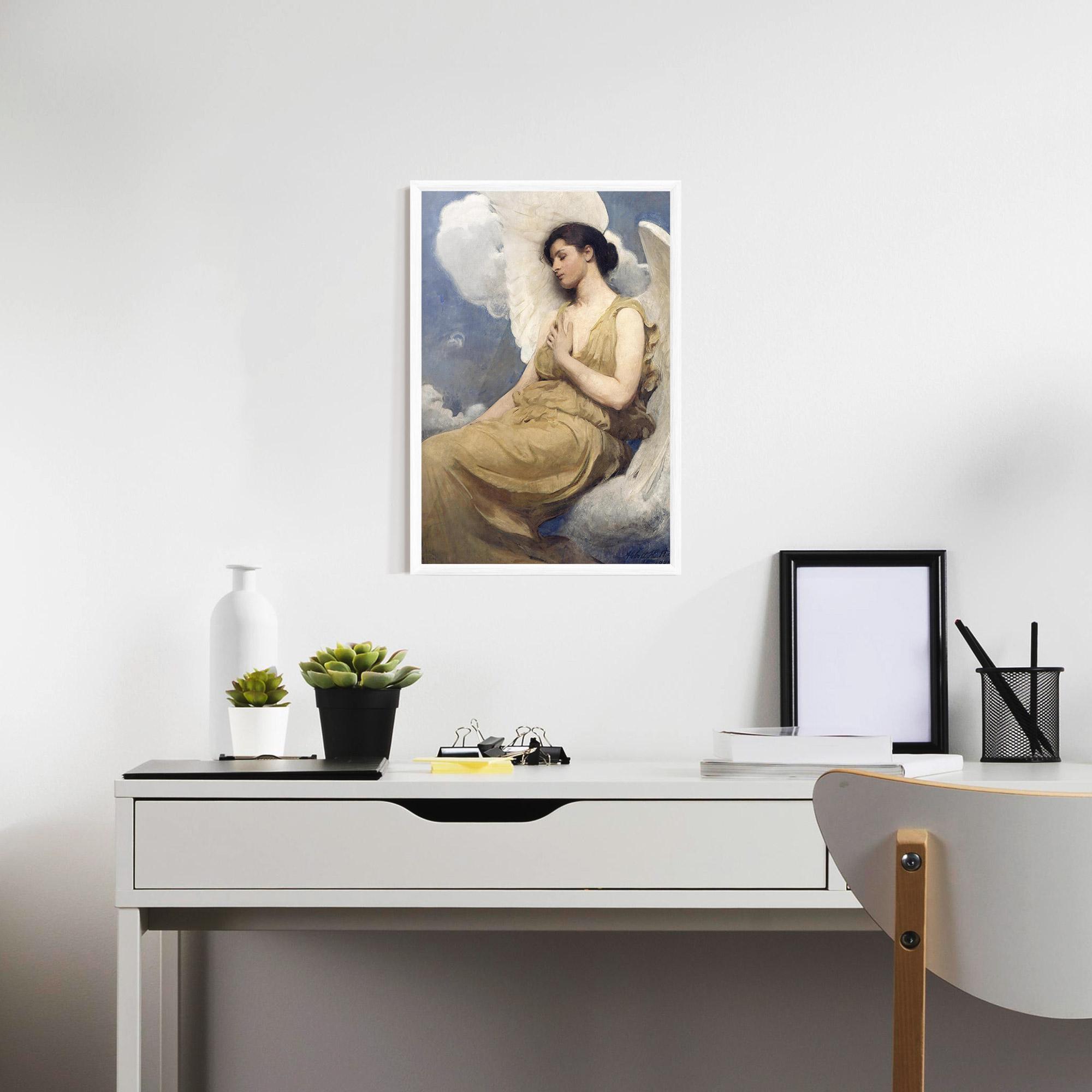 Keretezett Poszter Angel Woman Painting mockup 7