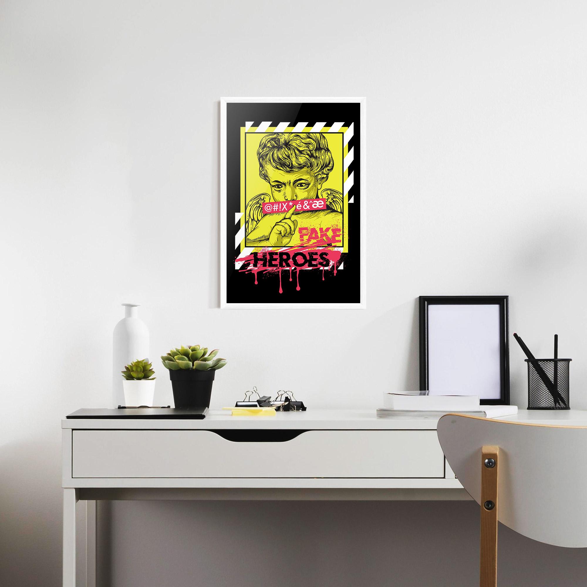 Keretezett Poszter Fake Heroes mockup 7