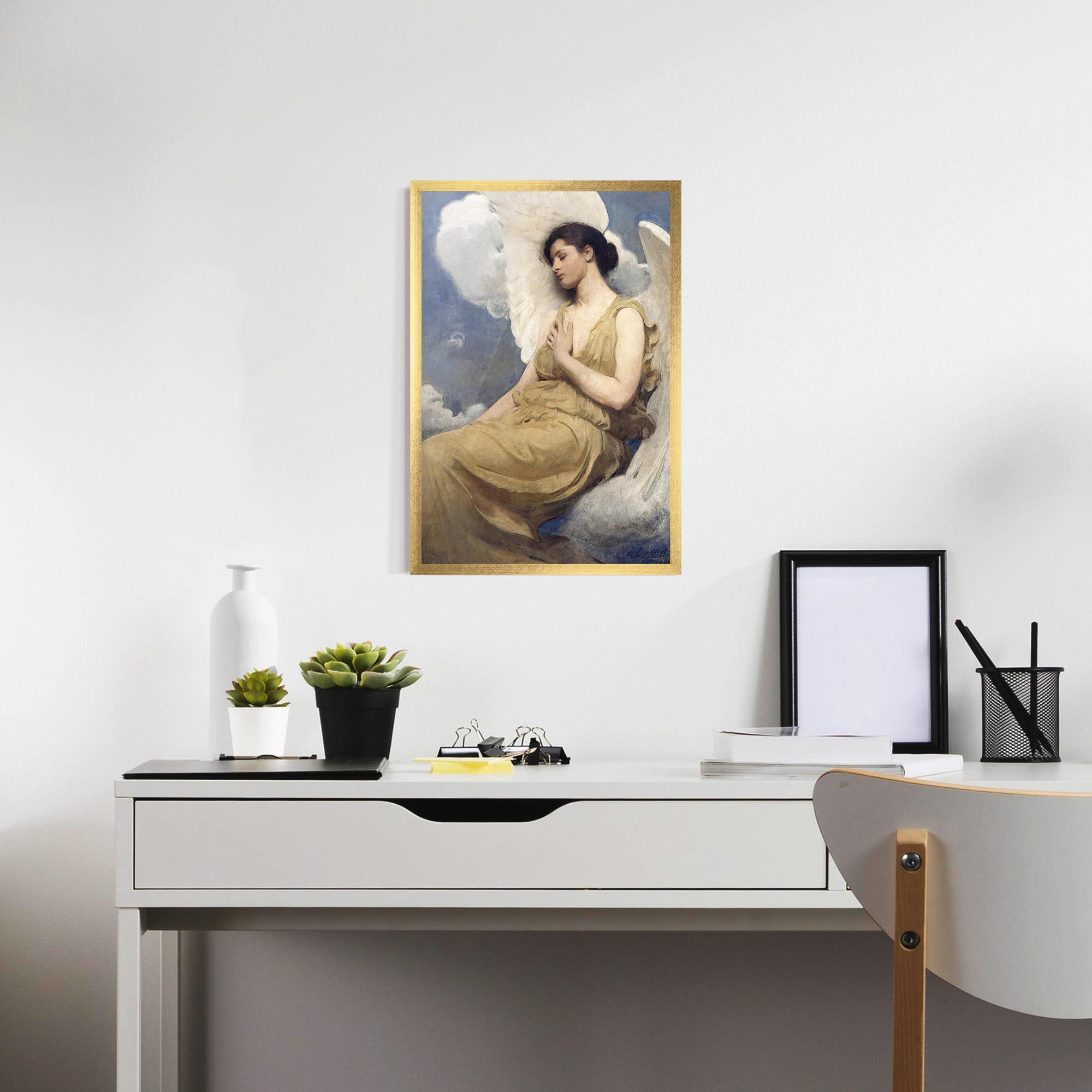 Keretezett Poszter Angel Woman Painting mockup 7