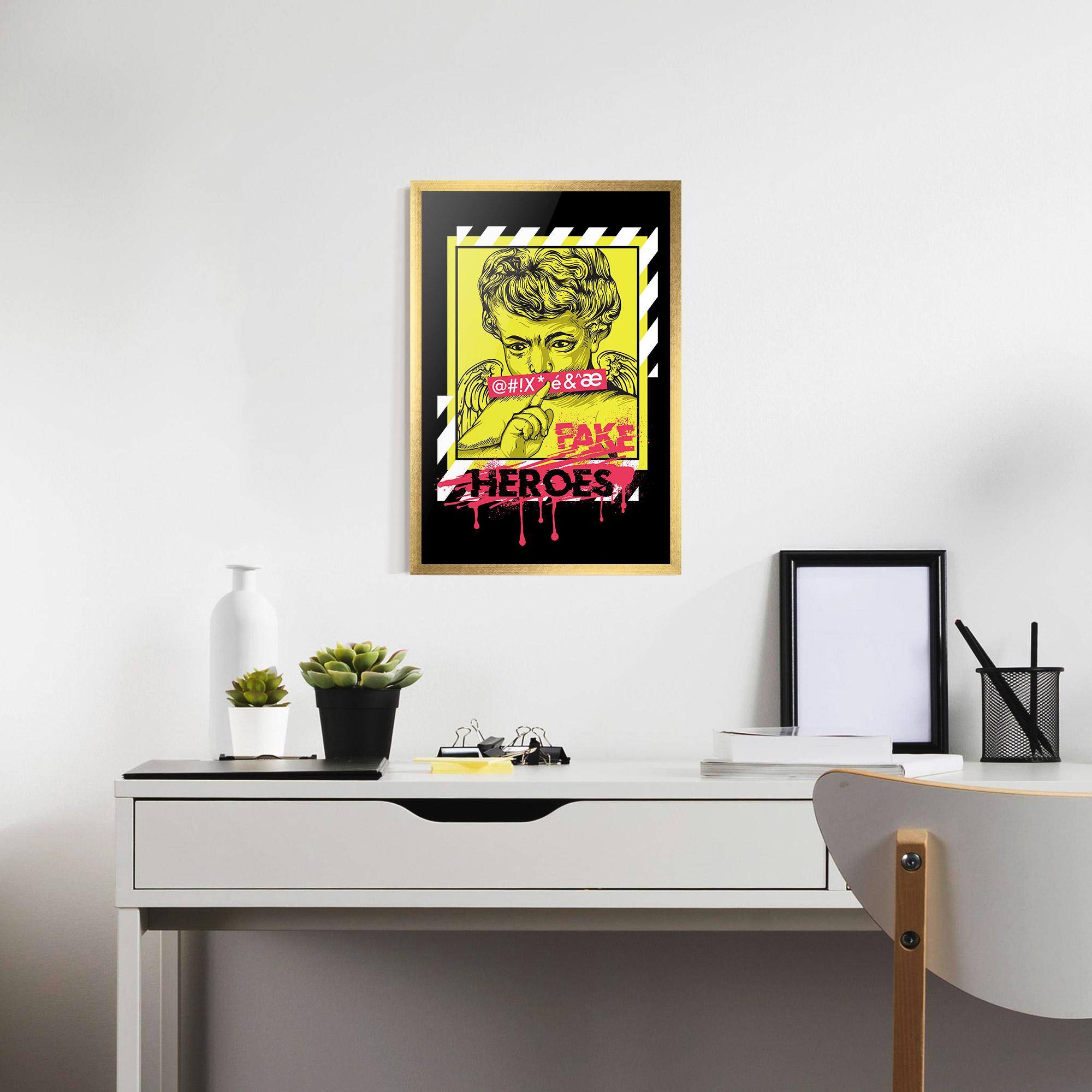 Keretezett Poszter Fake Heroes mockup 7