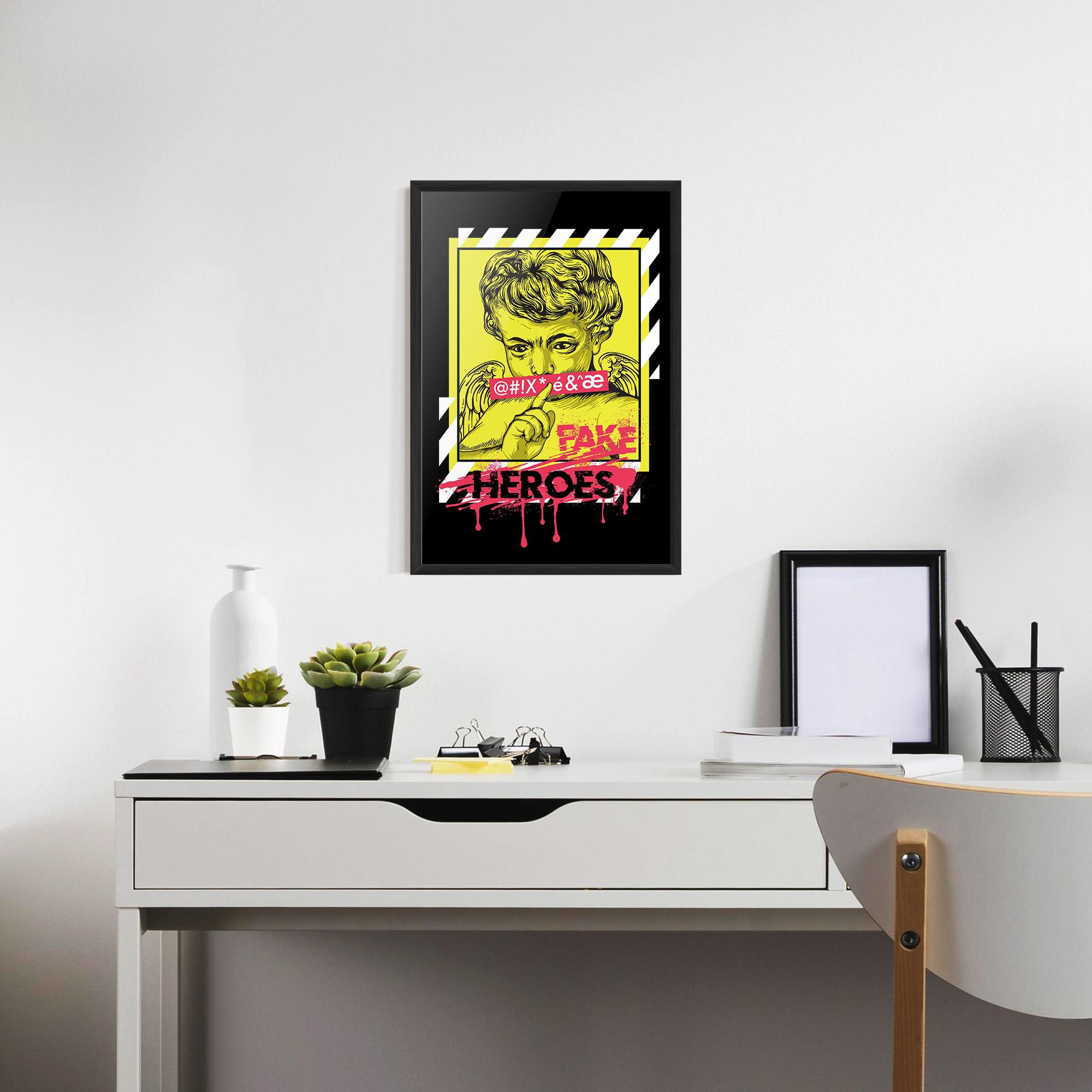 Keretezett Poszter Fake Heroes mockup 7