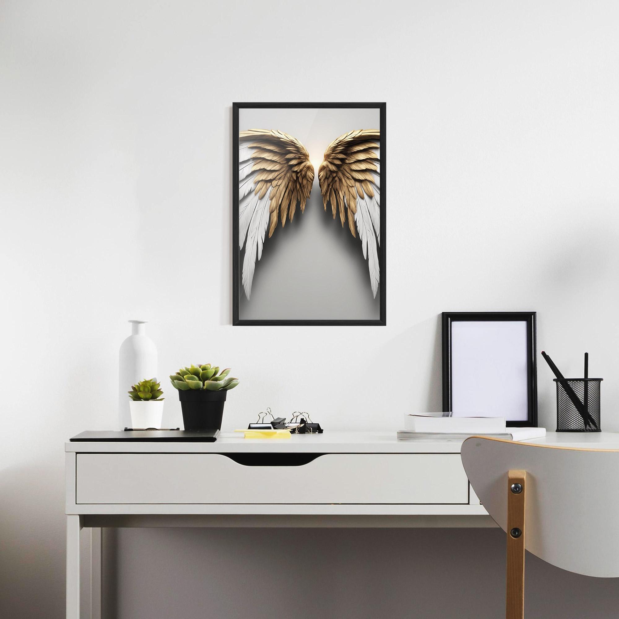 Keretezett Poszter Realistic Angel Wings mockup 7