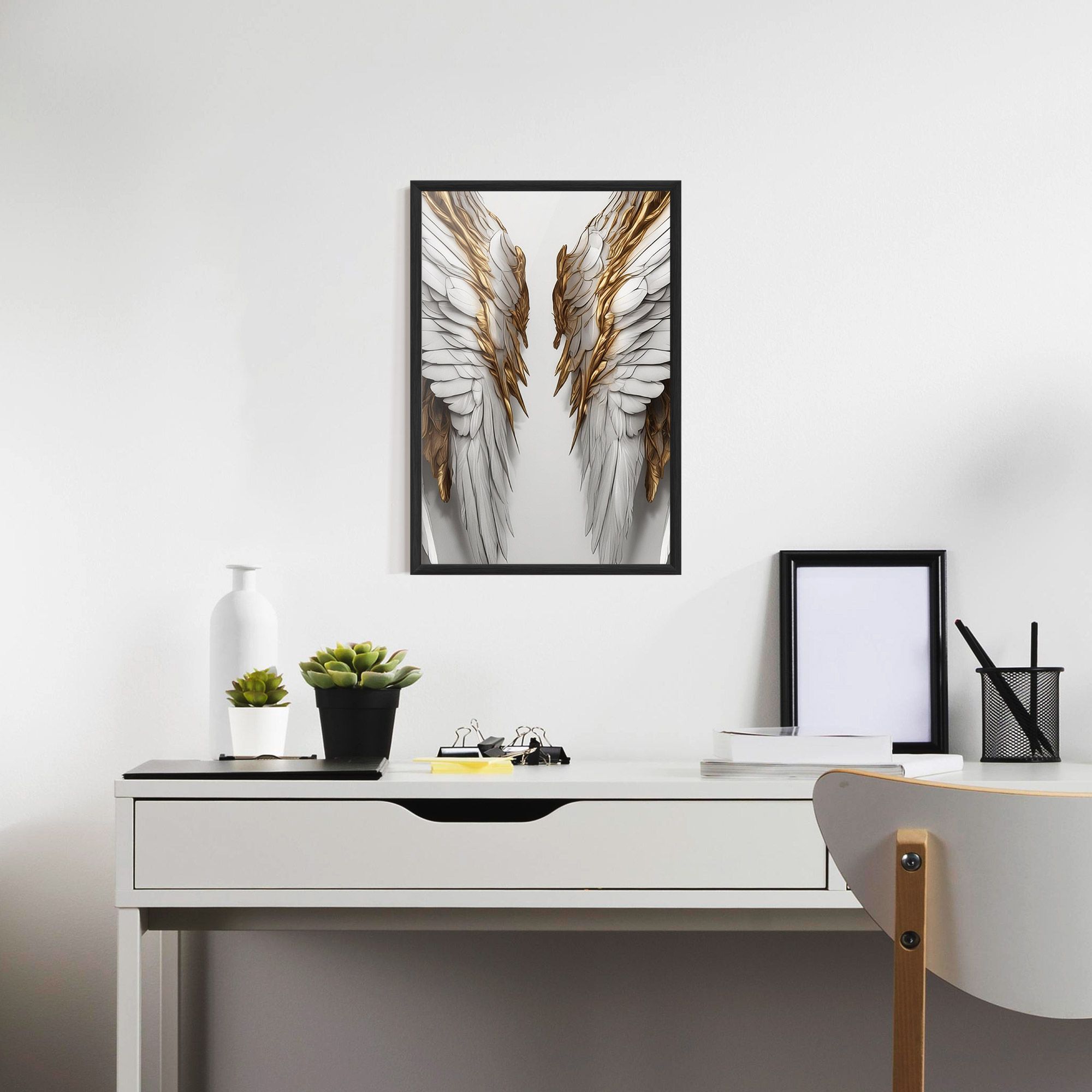 Realistic Gold Angel Wings mockup 7