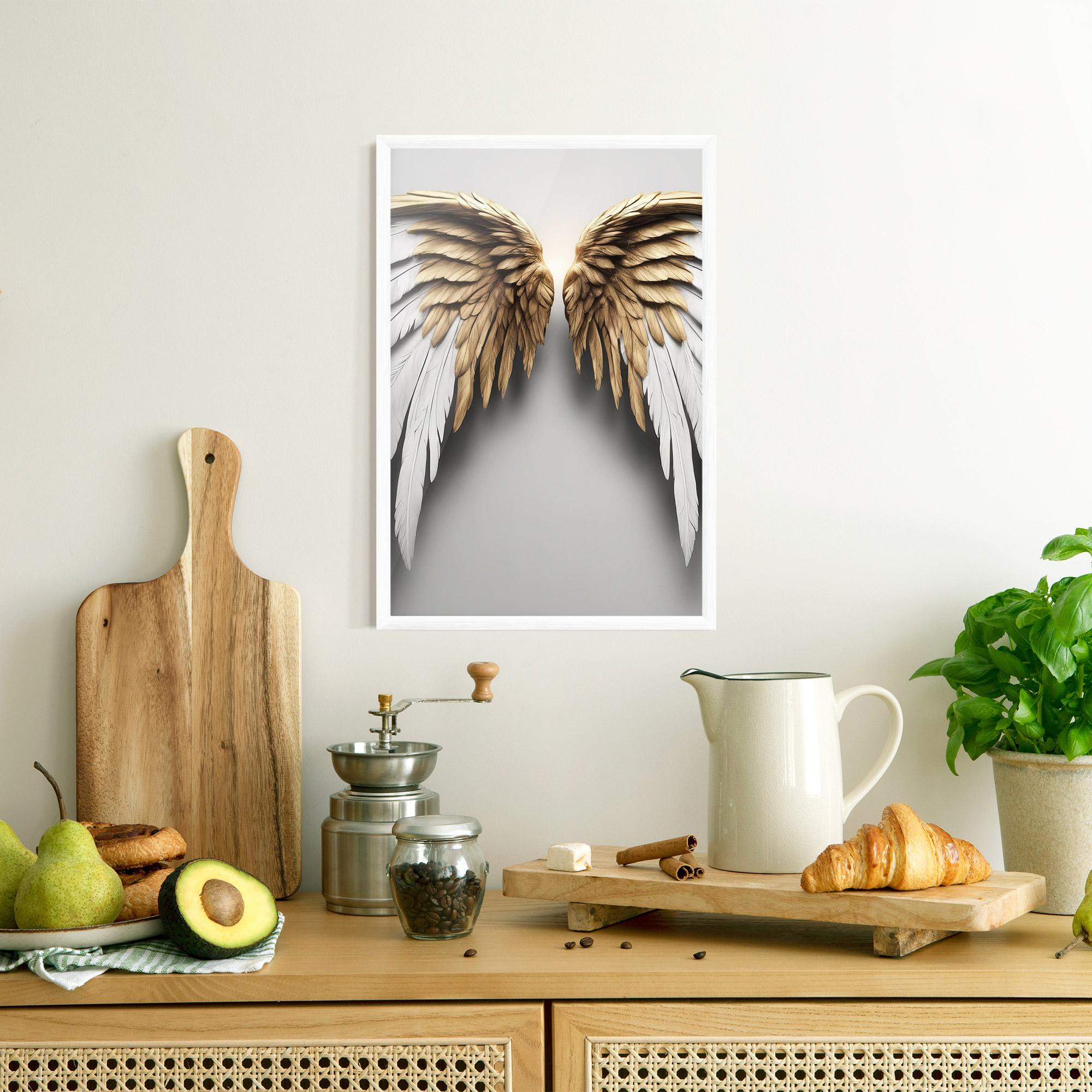 Keretezett Poszter Realistic Angel Wings mockup 8