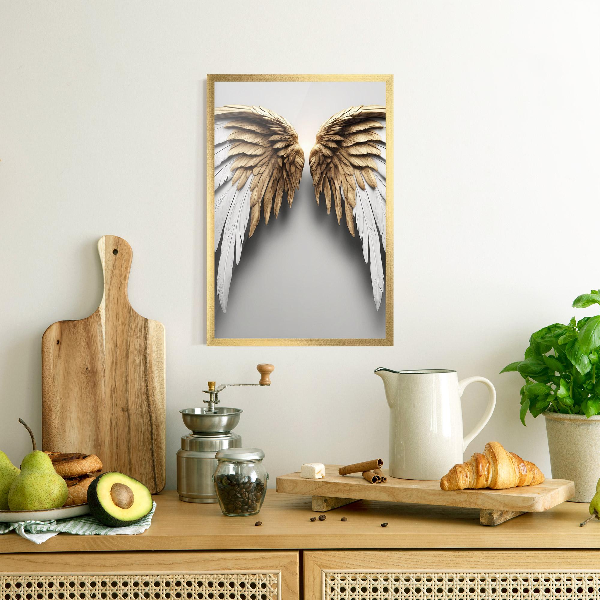 Keretezett Poszter Realistic Angel Wings mockup 8