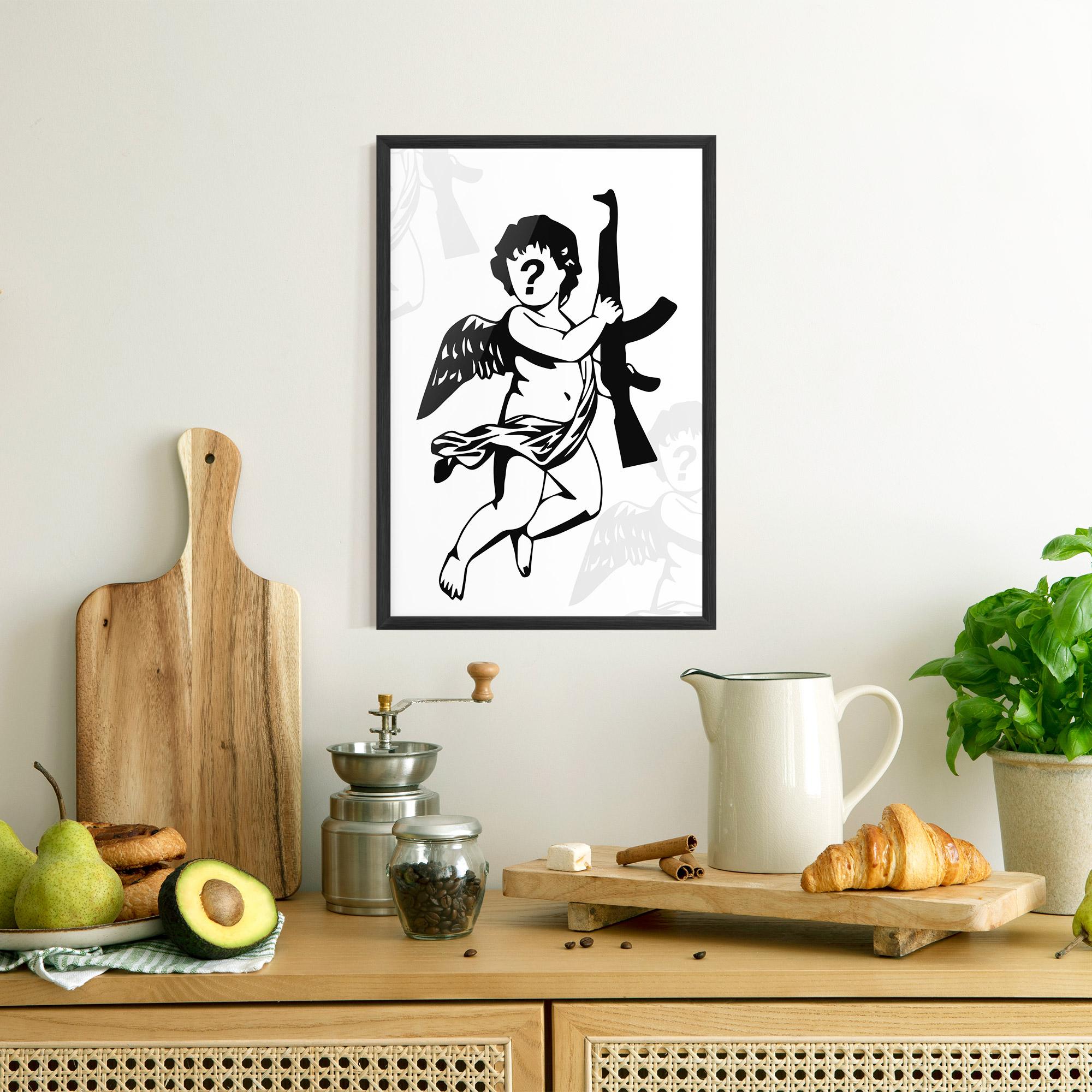 Keretezett Poszter Angel Gun mockup 8