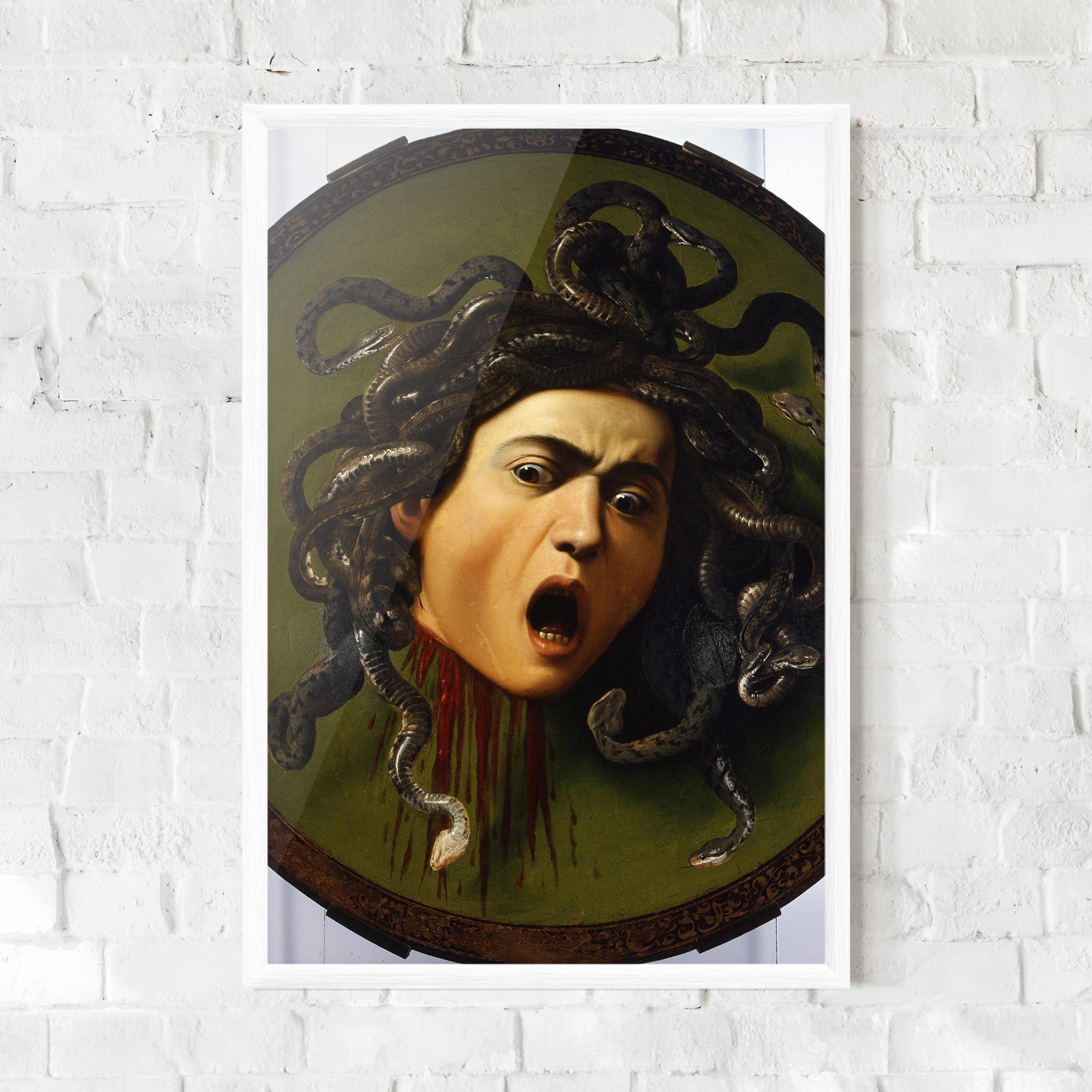 Keretezett Poszter Caravaggio Medusa mockup 0