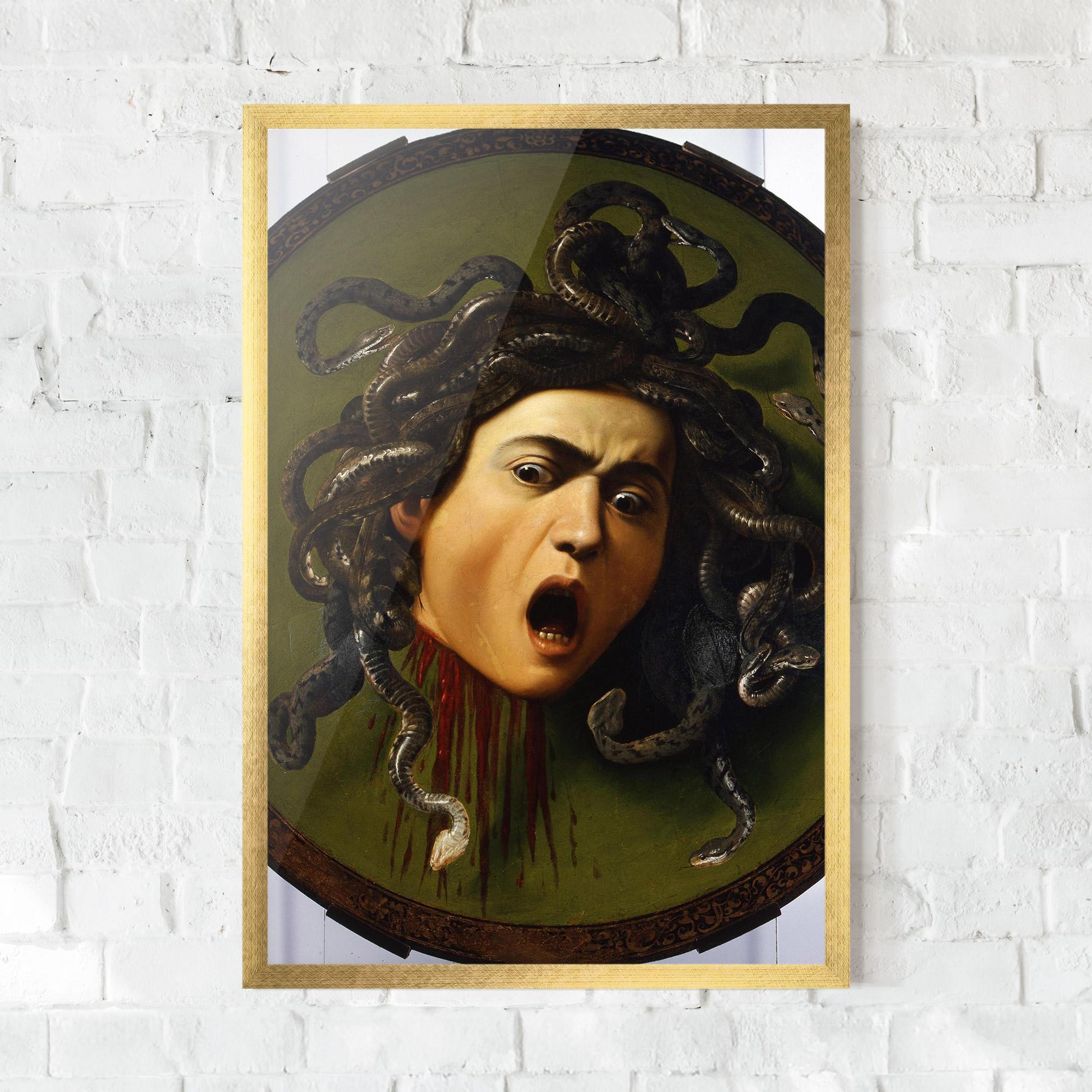 Keretezett Poszter Caravaggio Medusa mockup 0