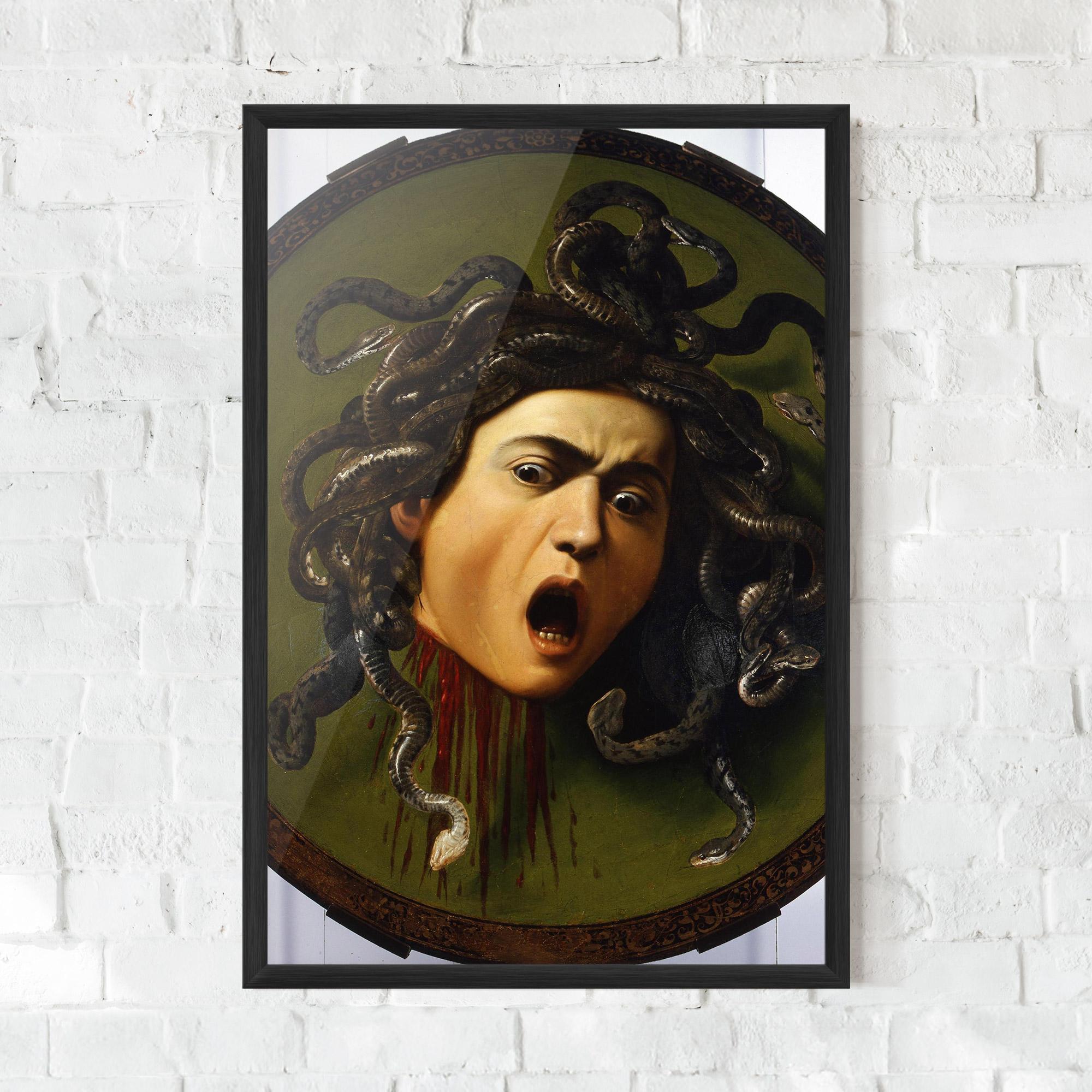 Keretezett Poszter Caravaggio Medusa mockup 0
