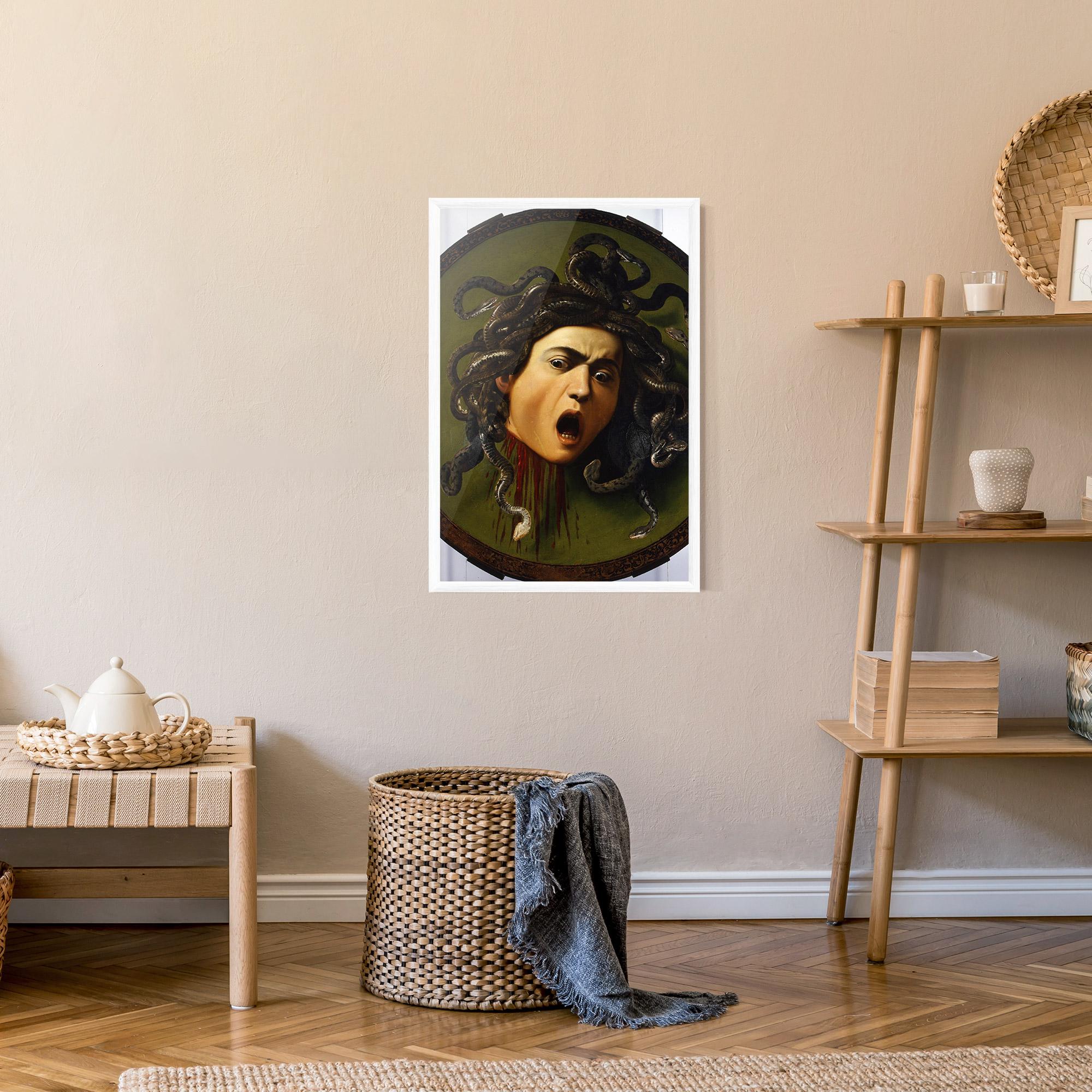 Keretezett Poszter Caravaggio Medusa mockup 9