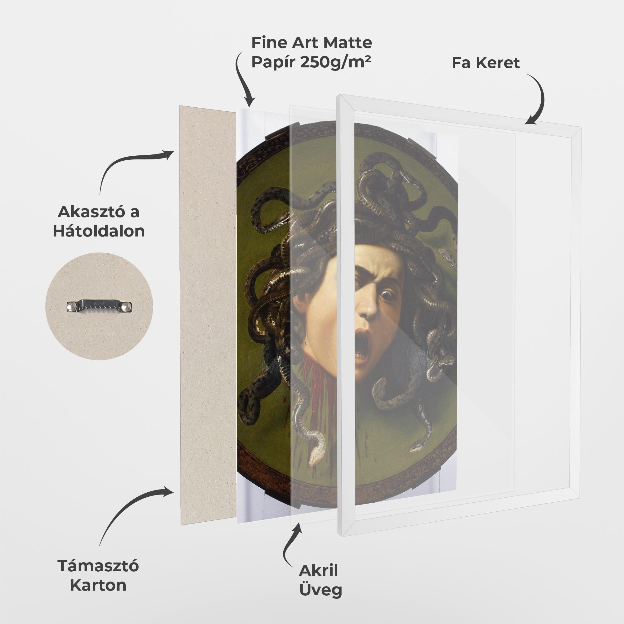 Keretezett Poszter Caravaggio Medusa mockup 1