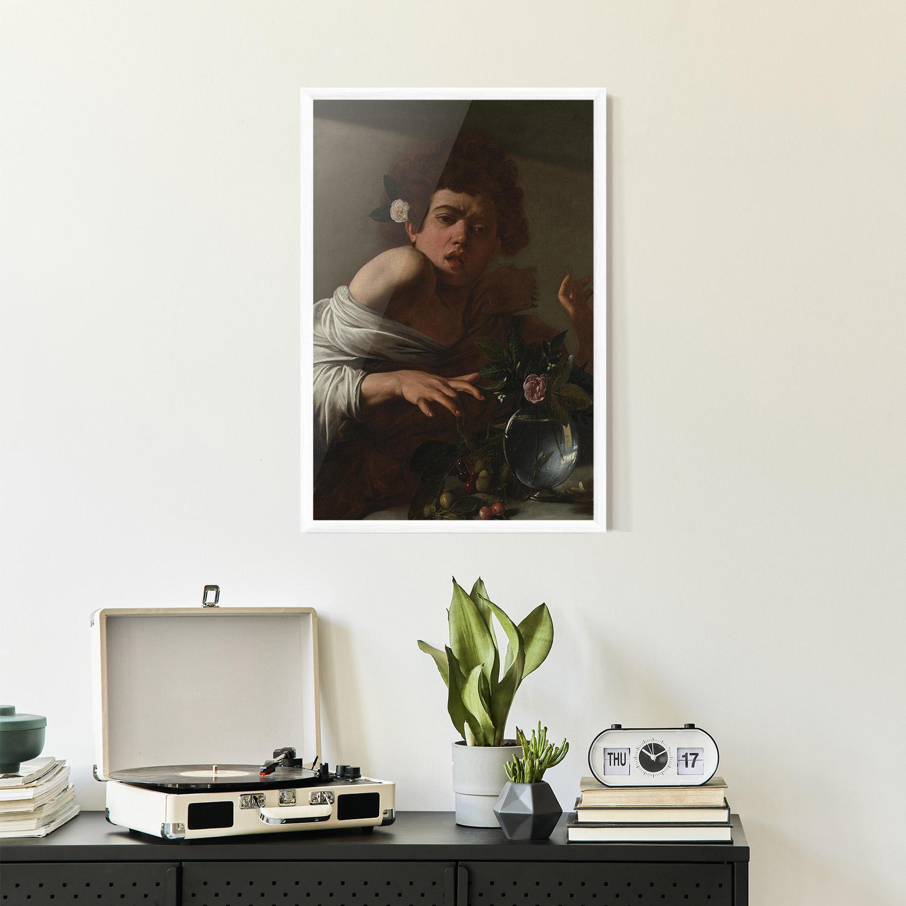 Keretezett Poszter Boy Bitten By A Lizard mockup 2