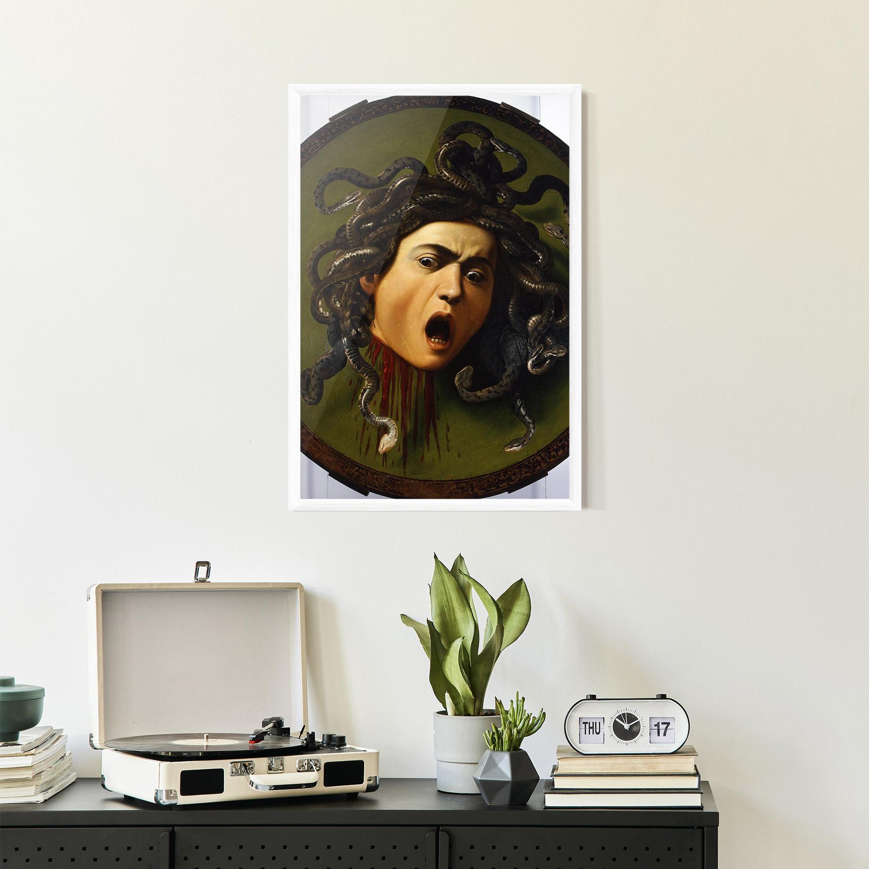 Keretezett Poszter Caravaggio Medusa mockup 2