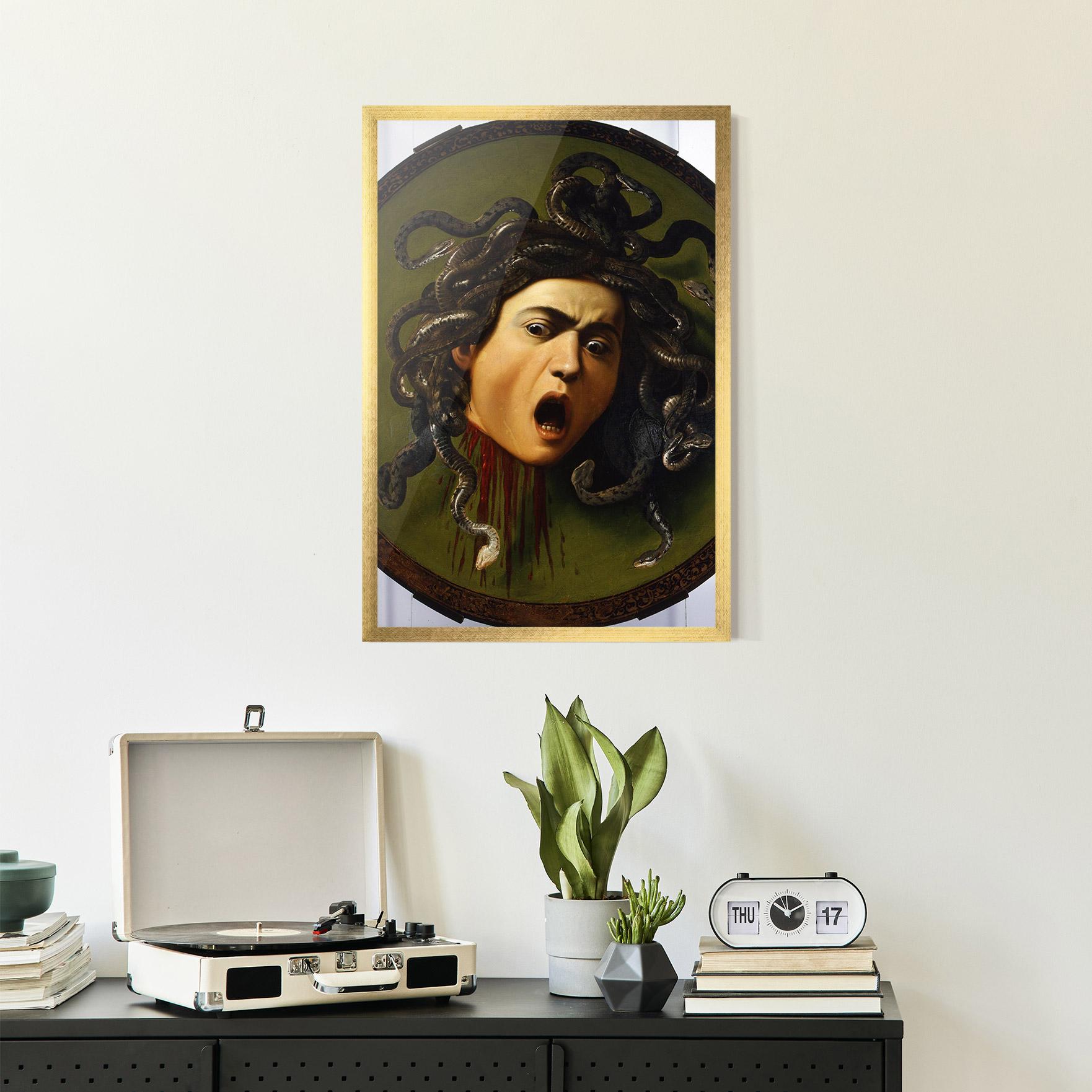 Keretezett Poszter Caravaggio Medusa mockup 2