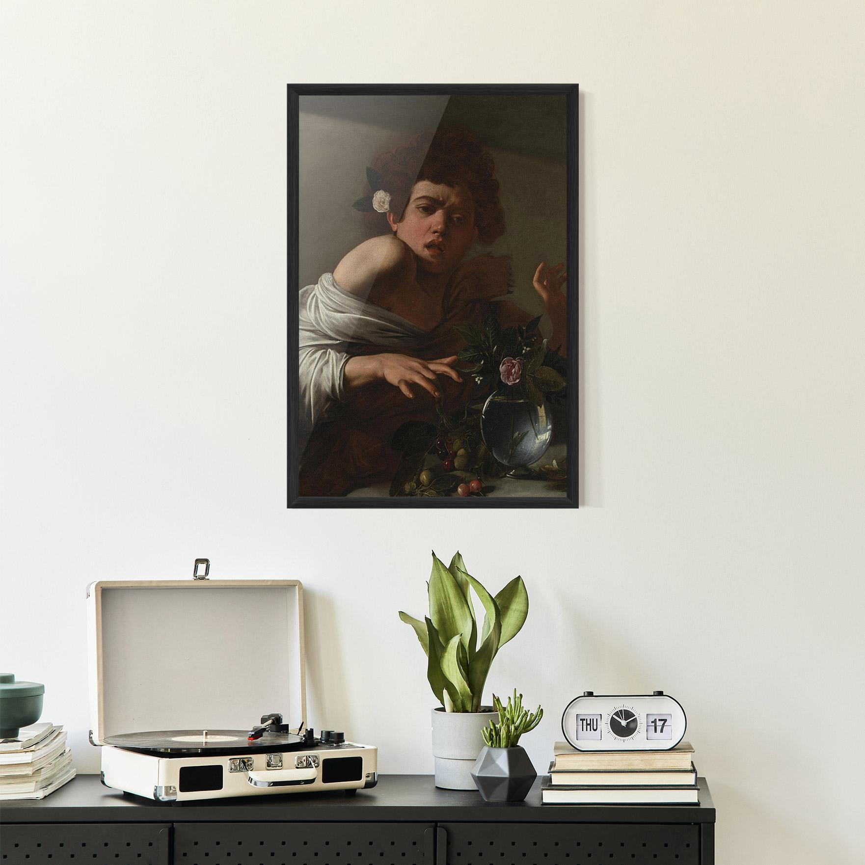 Keretezett Poszter Boy Bitten By A Lizard mockup 2