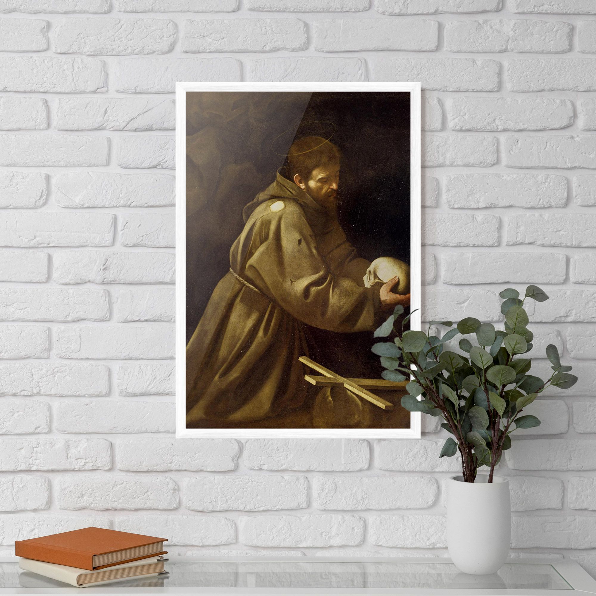 Caravaggio Francis Prayer mockup 5
