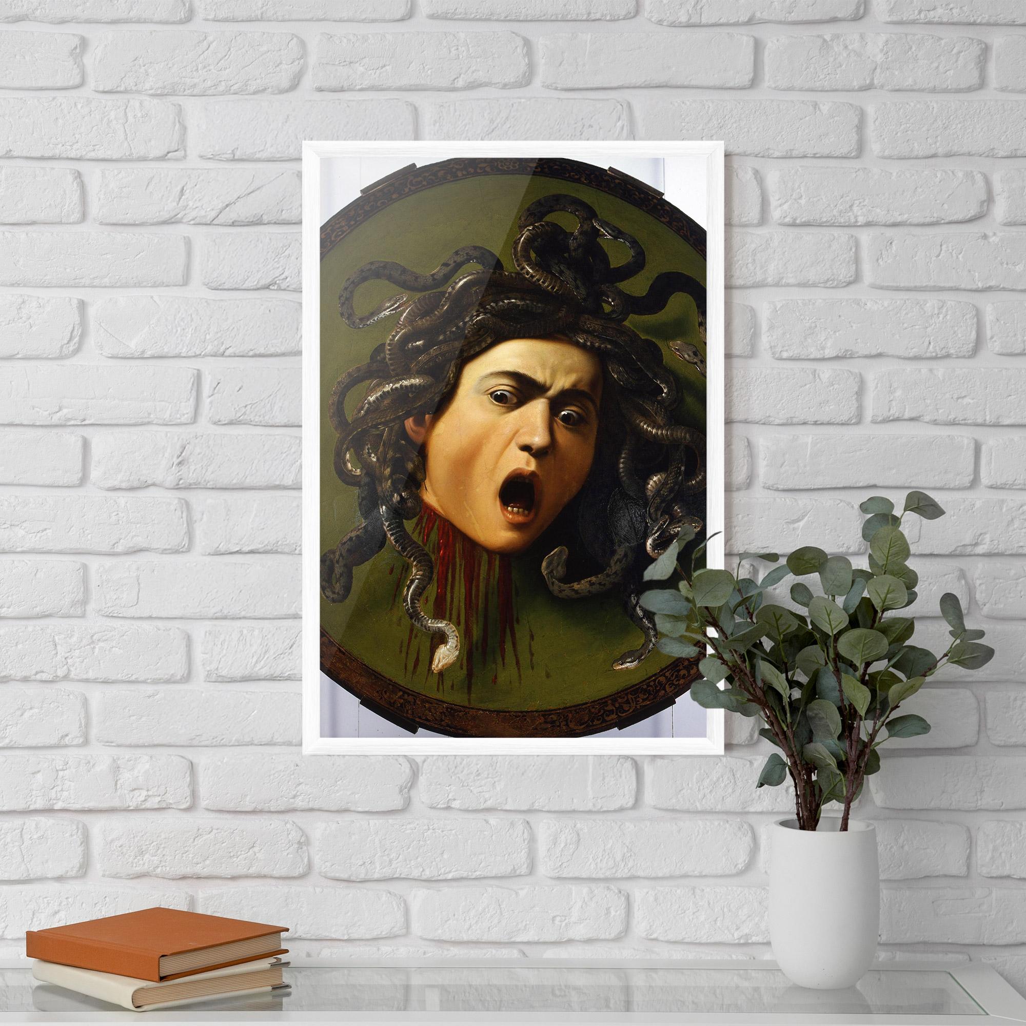 Keretezett Poszter Caravaggio Medusa mockup 5