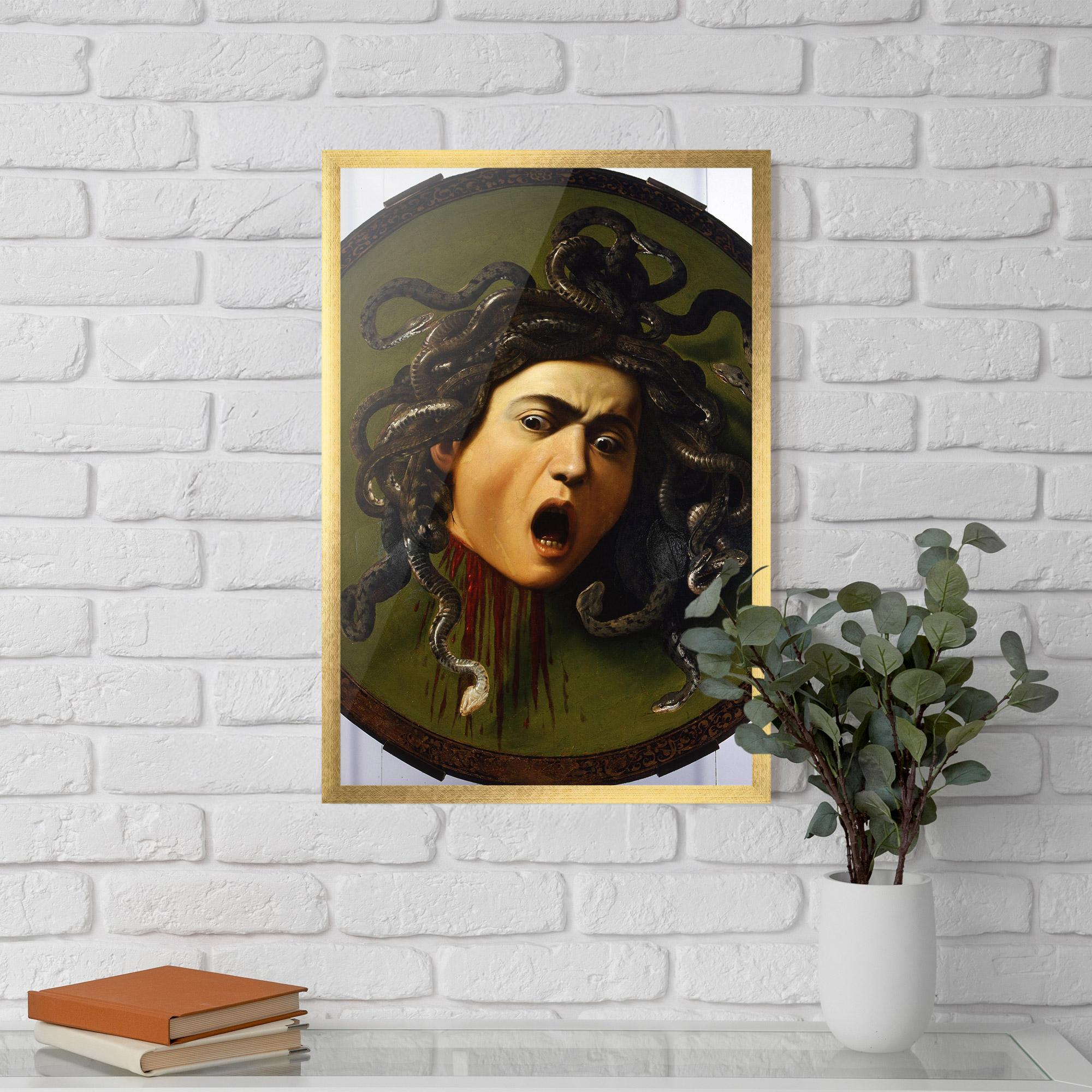 Keretezett Poszter Caravaggio Medusa mockup 5