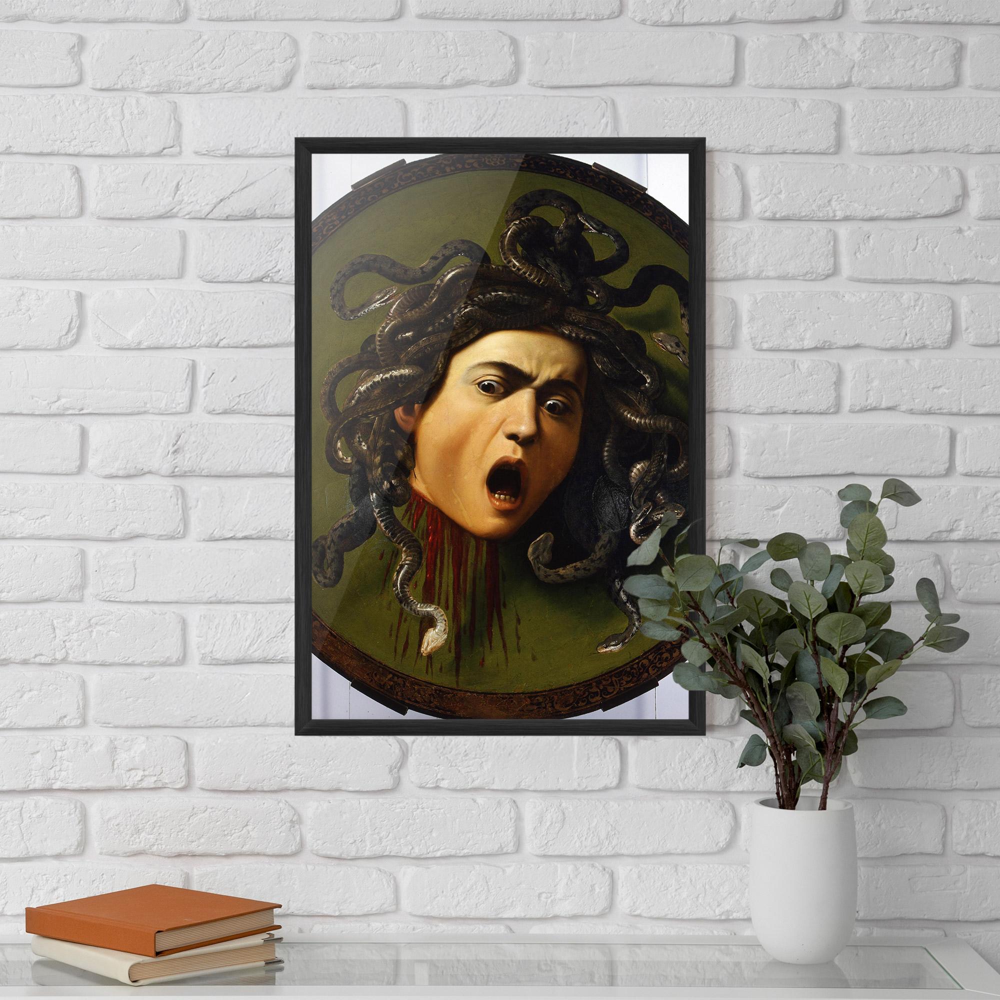 Keretezett Poszter Caravaggio Medusa mockup 5
