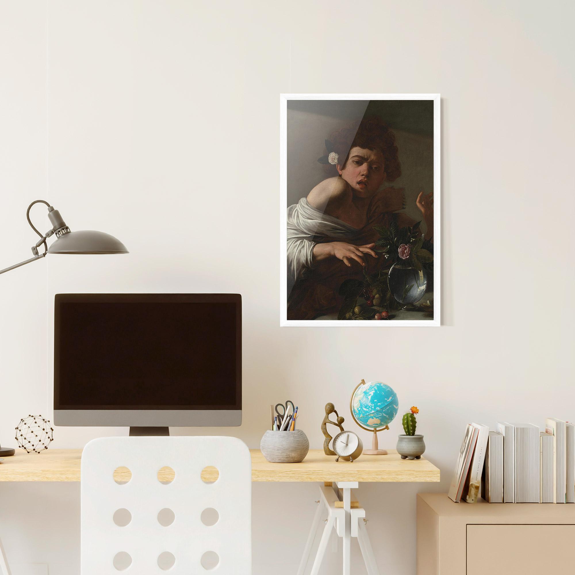 Keretezett Poszter Boy Bitten By A Lizard mockup 6