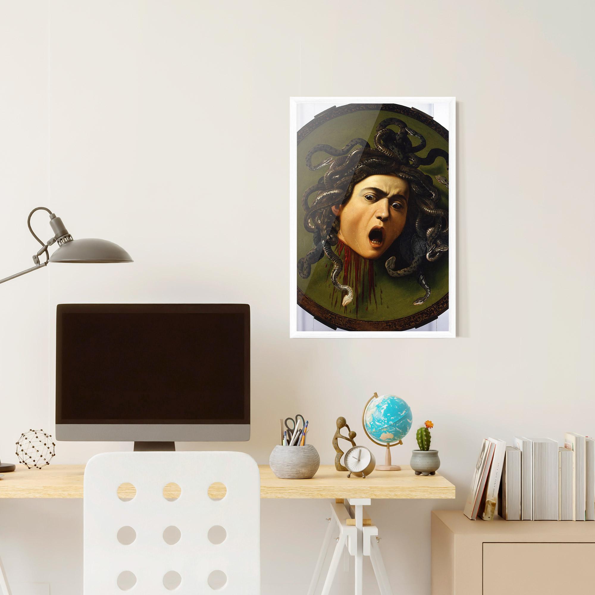 Keretezett Poszter Caravaggio Medusa mockup 6