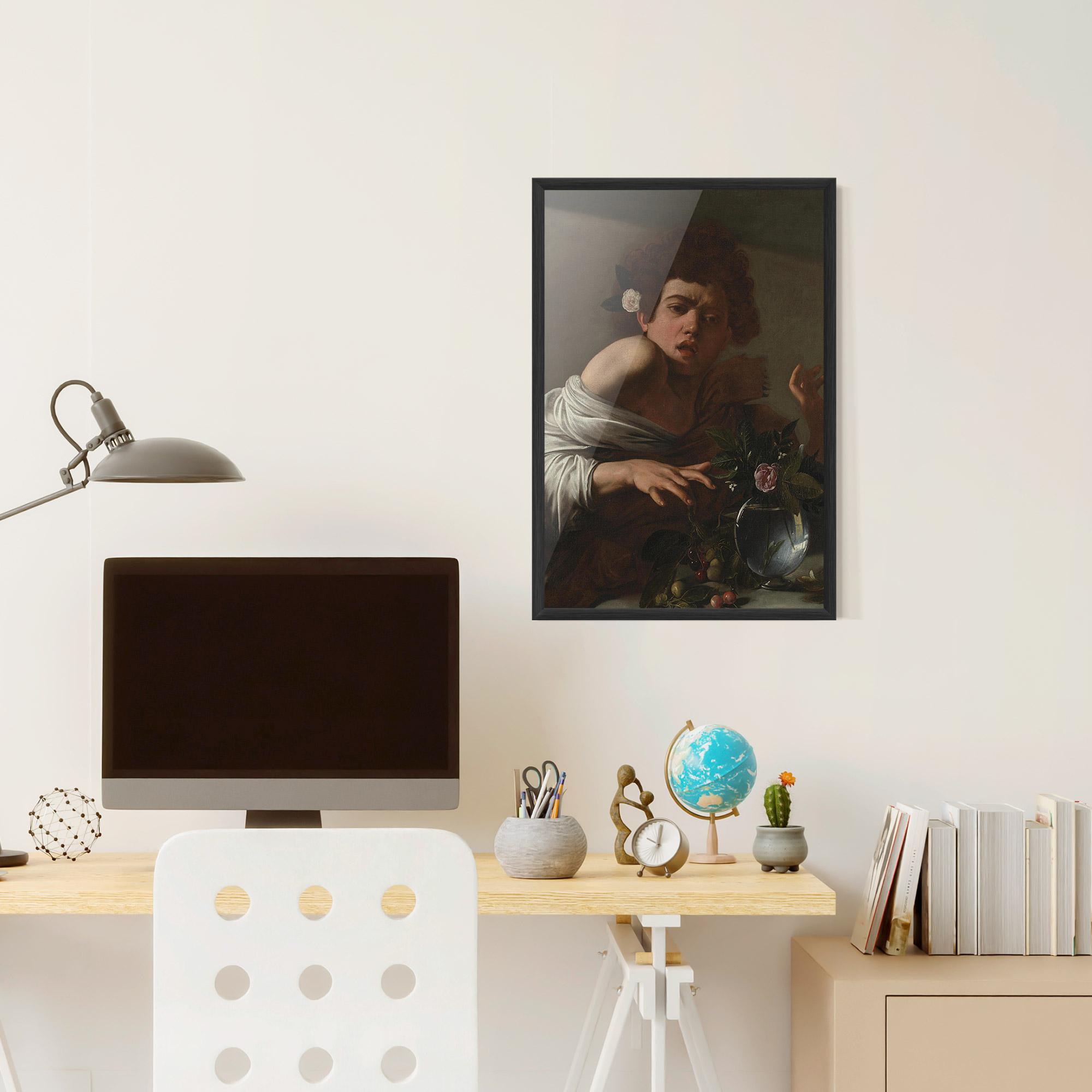 Keretezett Poszter Boy Bitten By A Lizard mockup 6