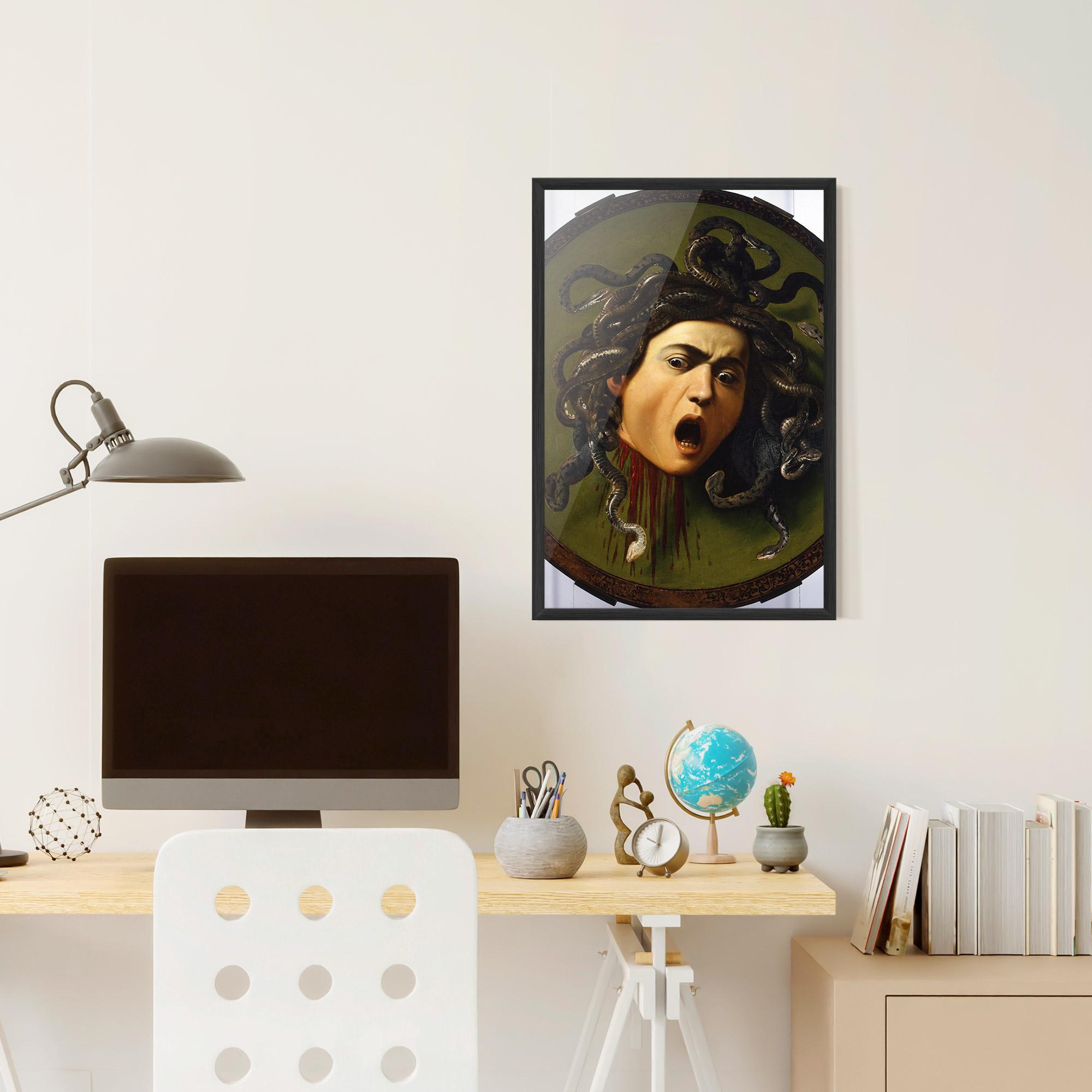 Keretezett Poszter Caravaggio Medusa mockup 6