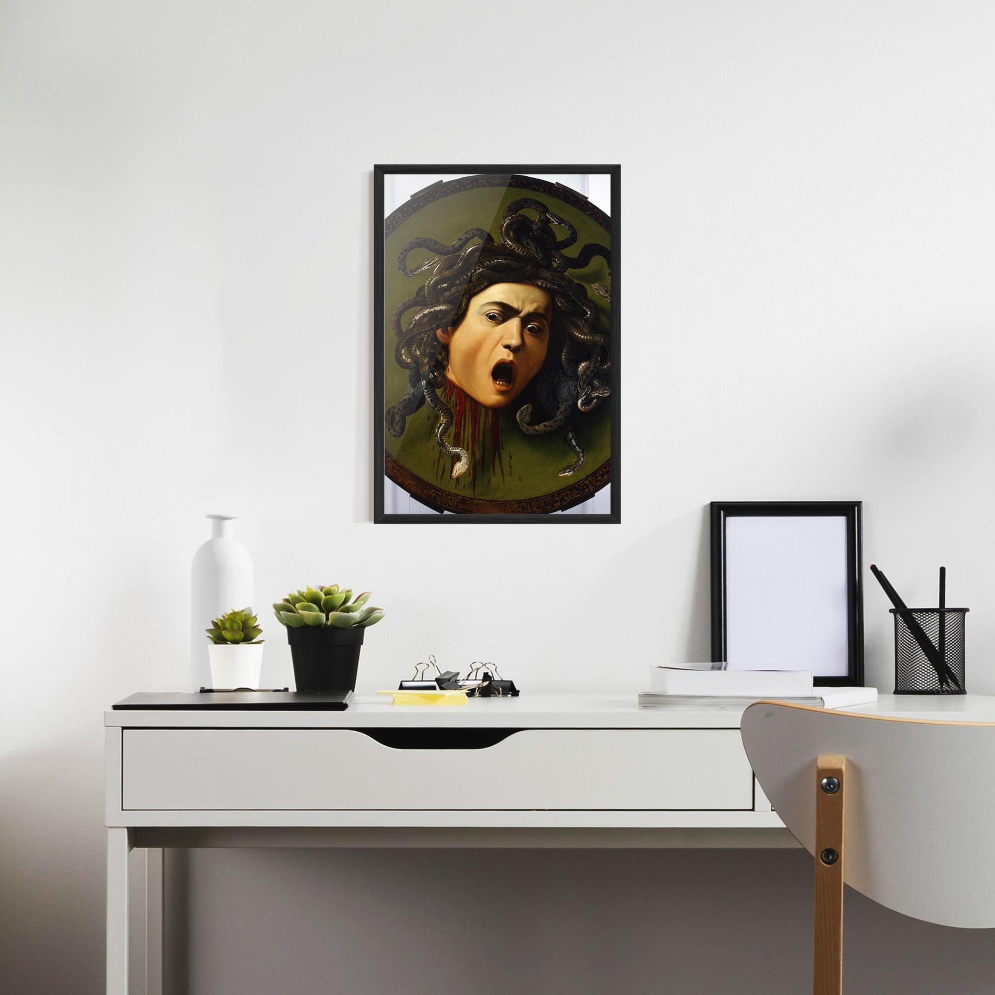 Keretezett Poszter Caravaggio Medusa mockup 7