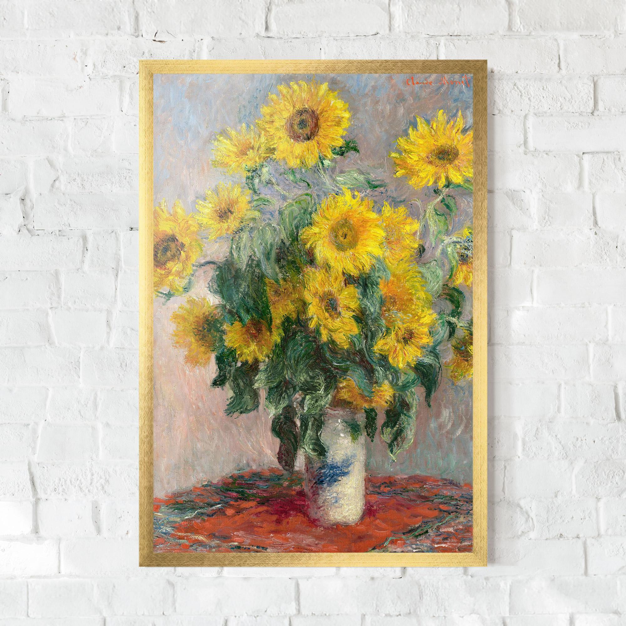 Keretezett Poszter Bouquet Of Sunflowers 1881 mockup 0