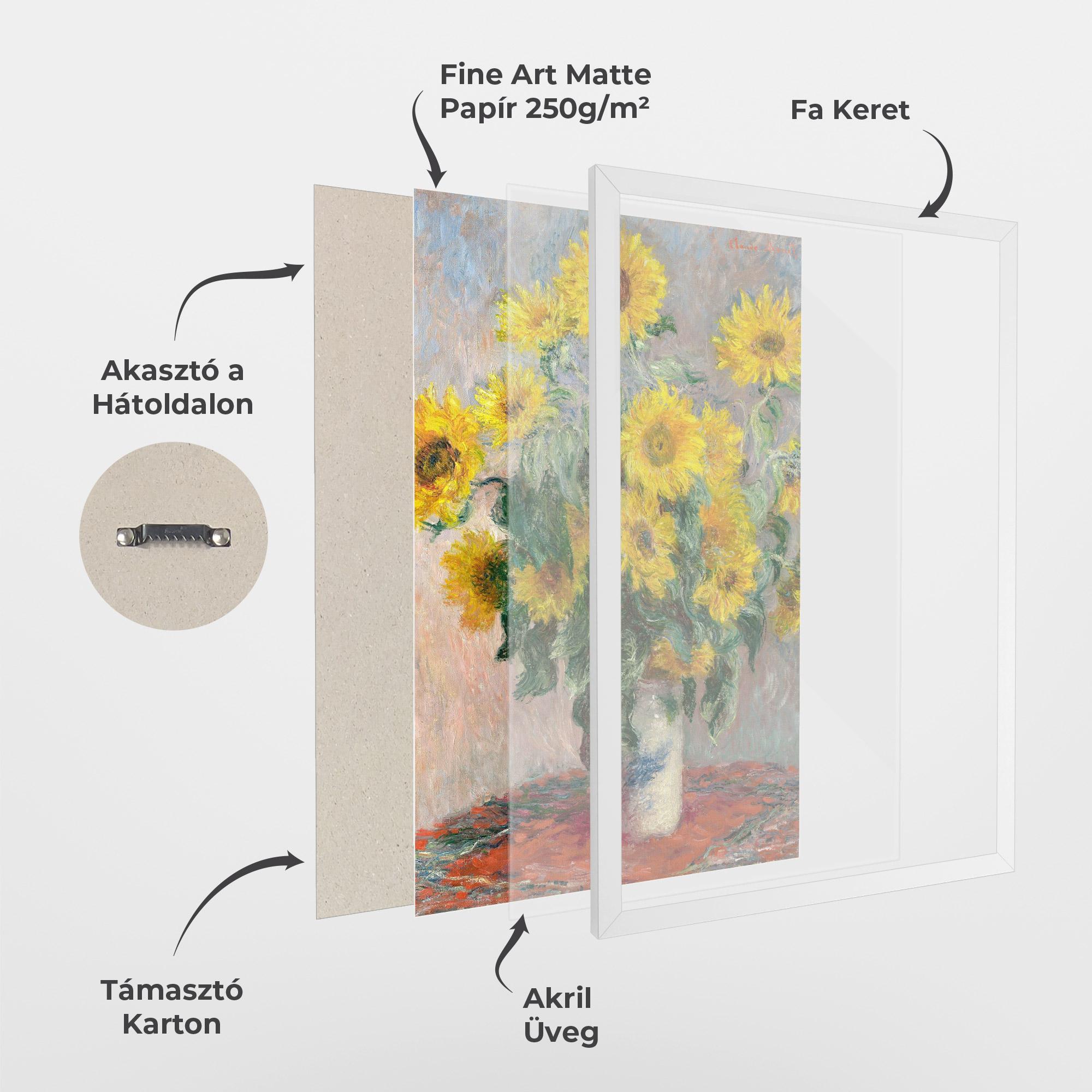 Keretezett Poszter Bouquet Of Sunflowers 1881 mockup 1